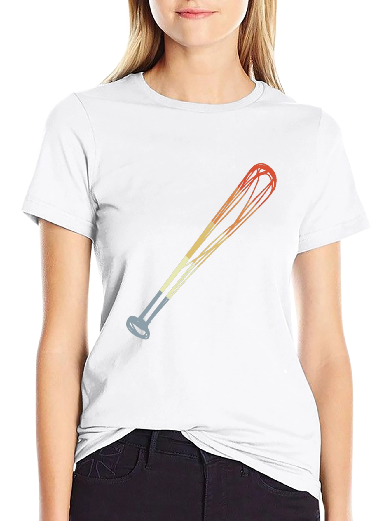 Retro Baseball Bat Graphic Tee - Black Cotton Blend