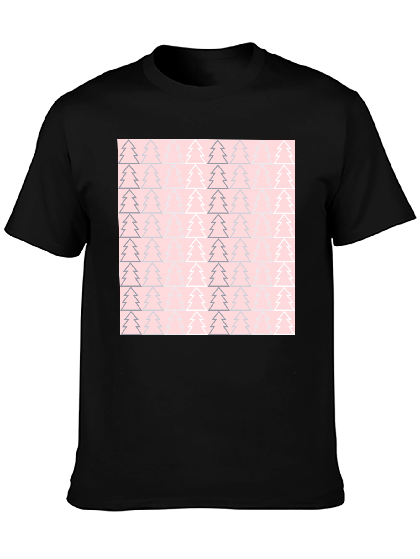 Pink Christmas Tree Pattern T-Shirt