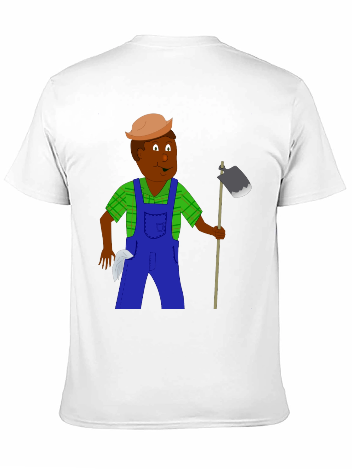 Cartoon Farmer Graphic Tee - Black Unisex T-Shirt