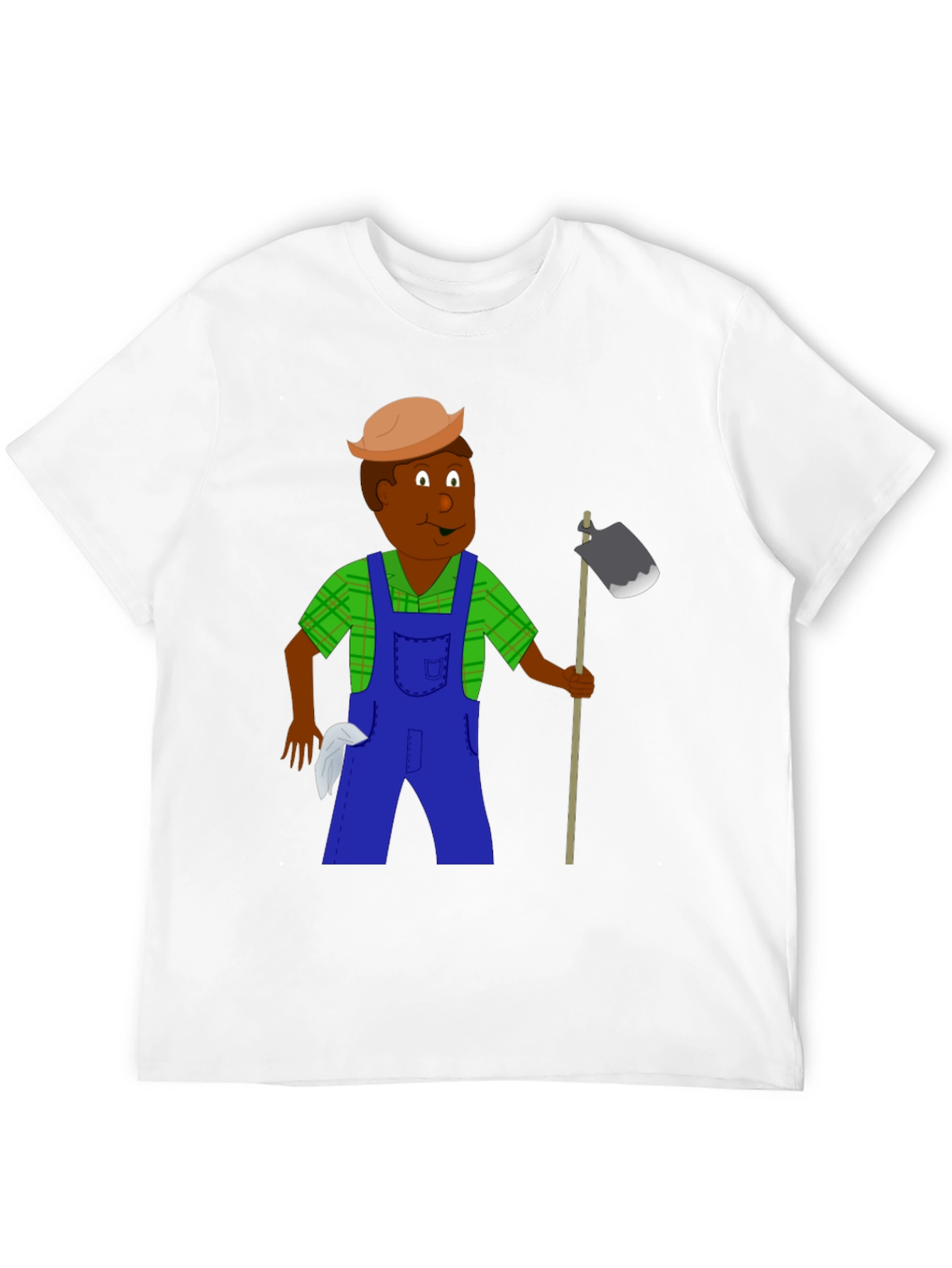 Cartoon Farmer Graphic Tee - Black Unisex T-Shirt