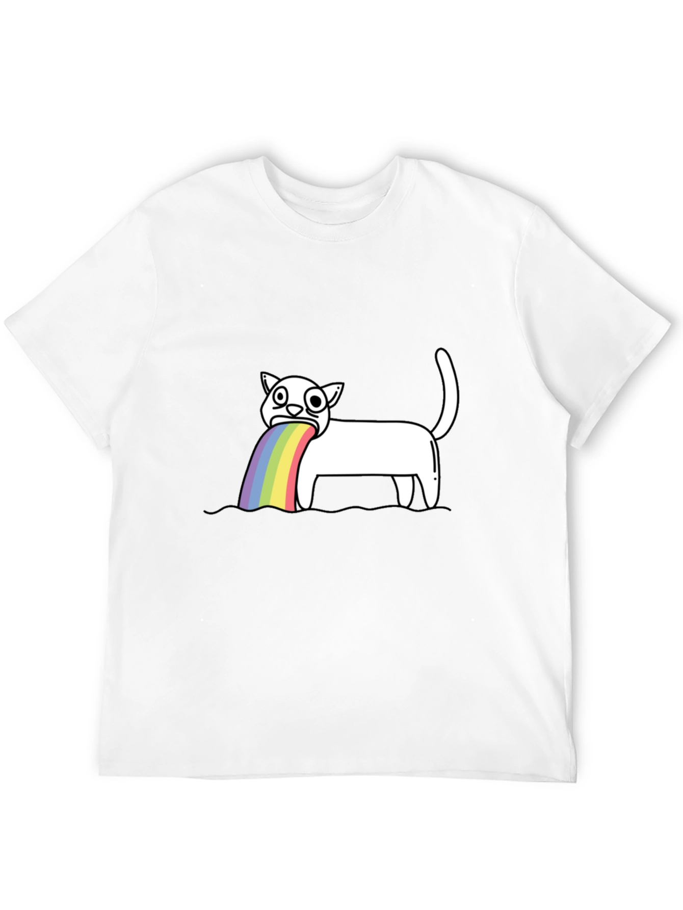 Rainbow Puke Cat Graphic Tee