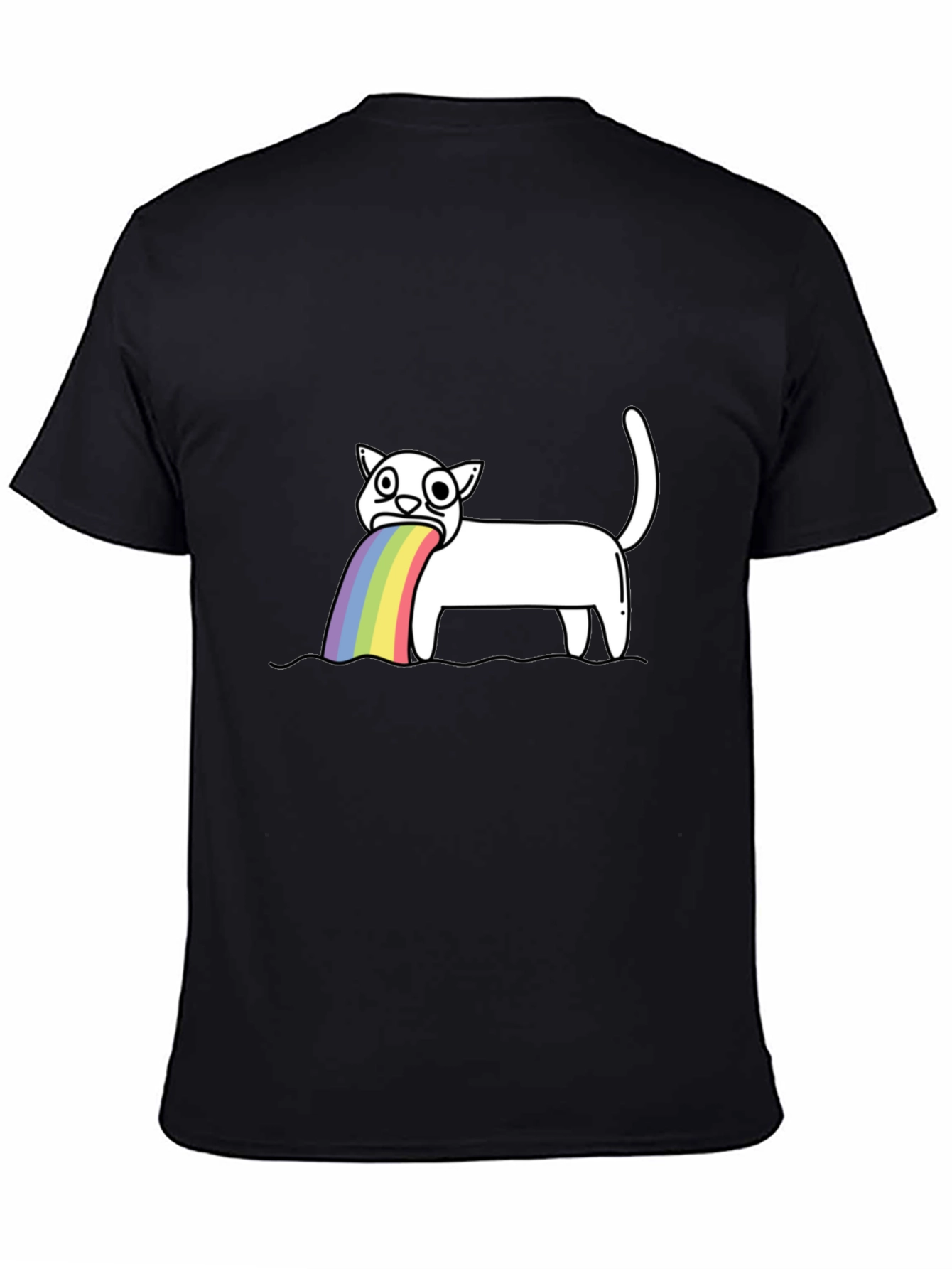 Rainbow Puke Cat Graphic Tee