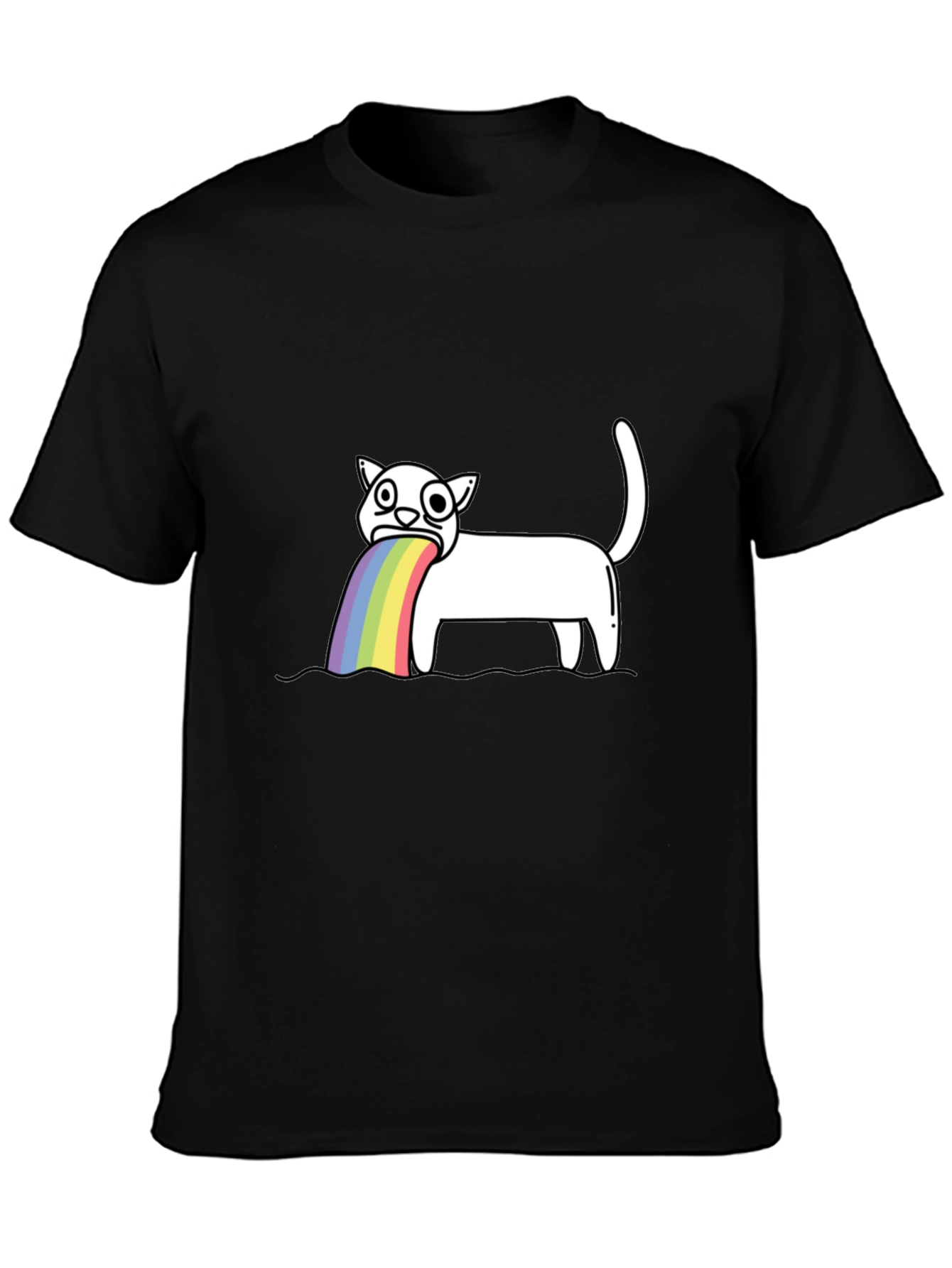 Rainbow Puke Cat Graphic Tee
