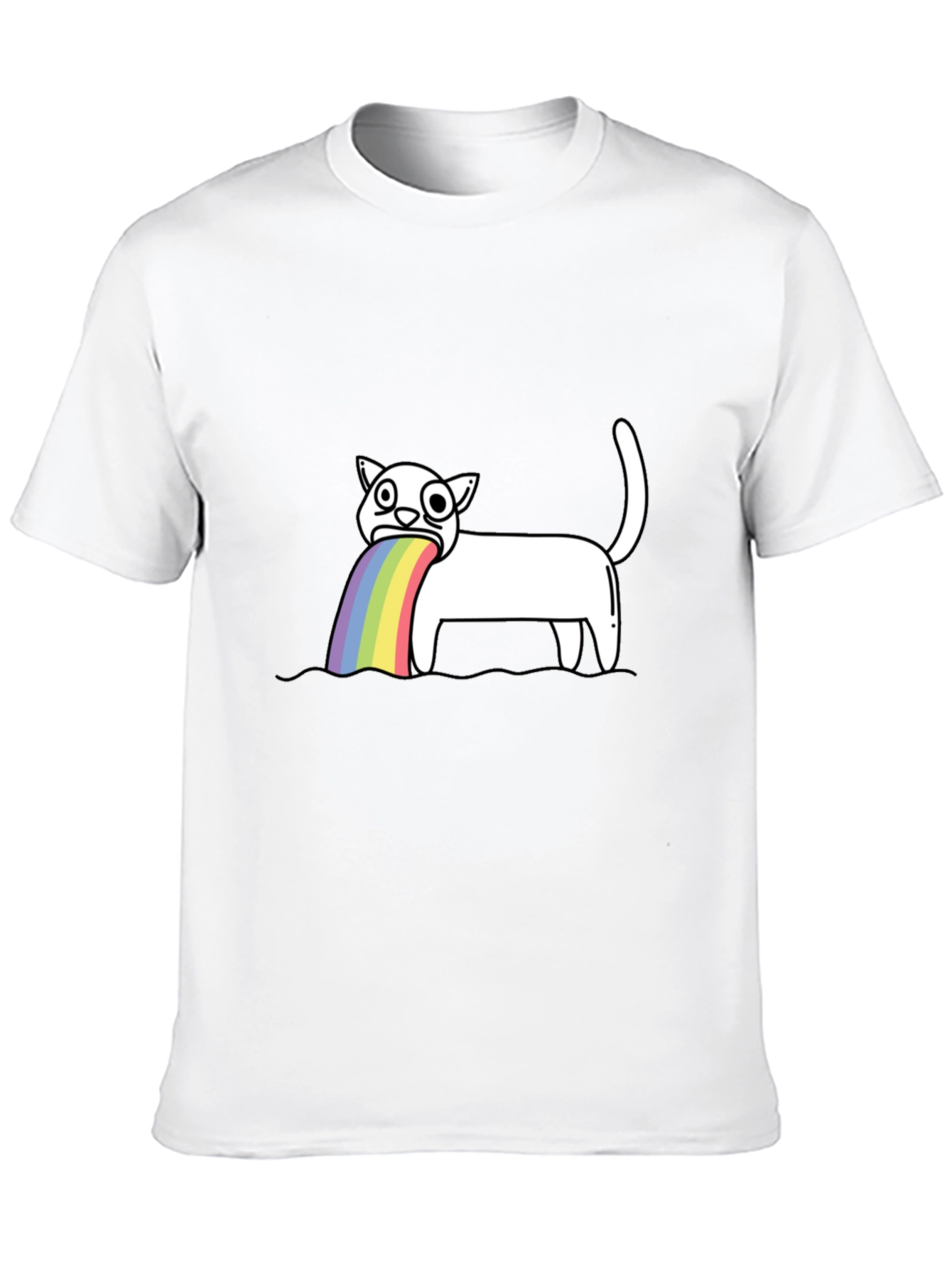 Rainbow Puke Cat Graphic Tee