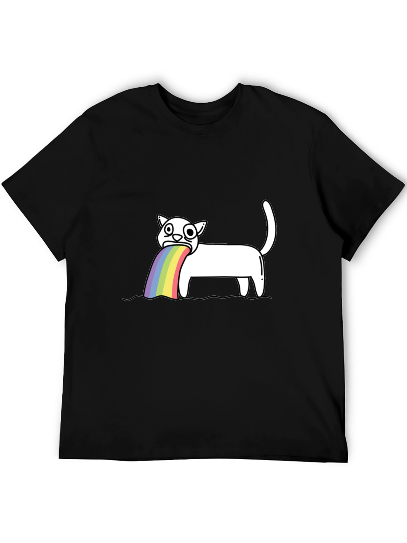 Rainbow Puke Cat Graphic Tee