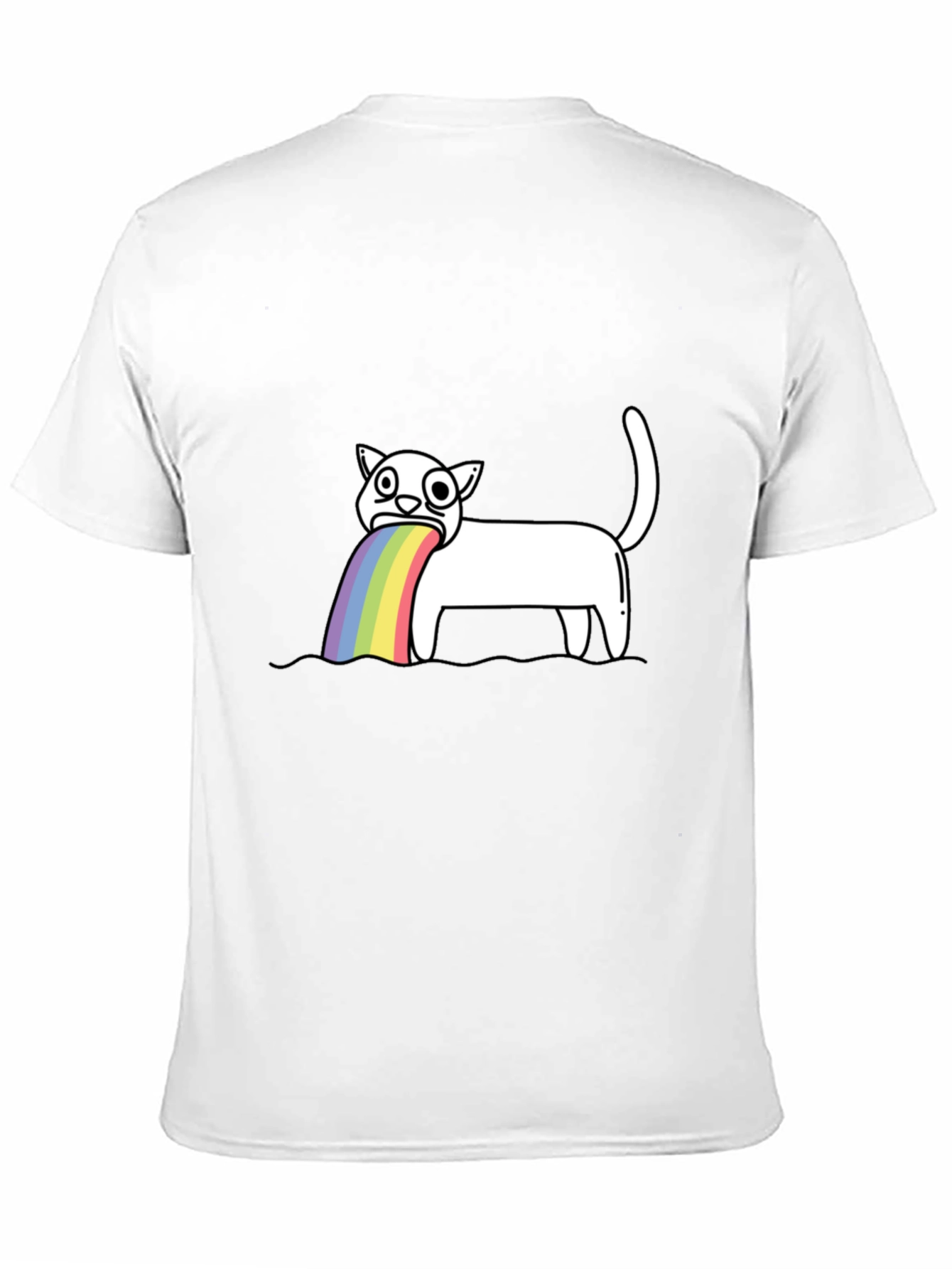 Rainbow Puke Cat Graphic Tee