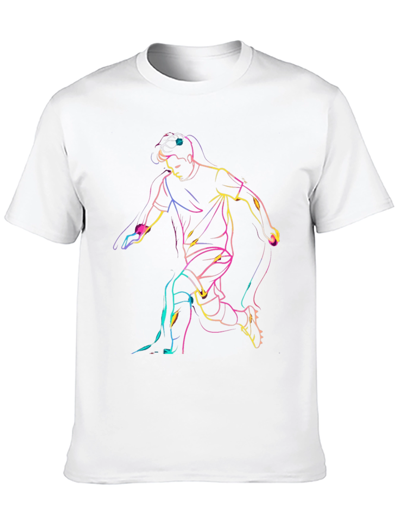 Neon Soccer Player Graphic T-Shirt - Black