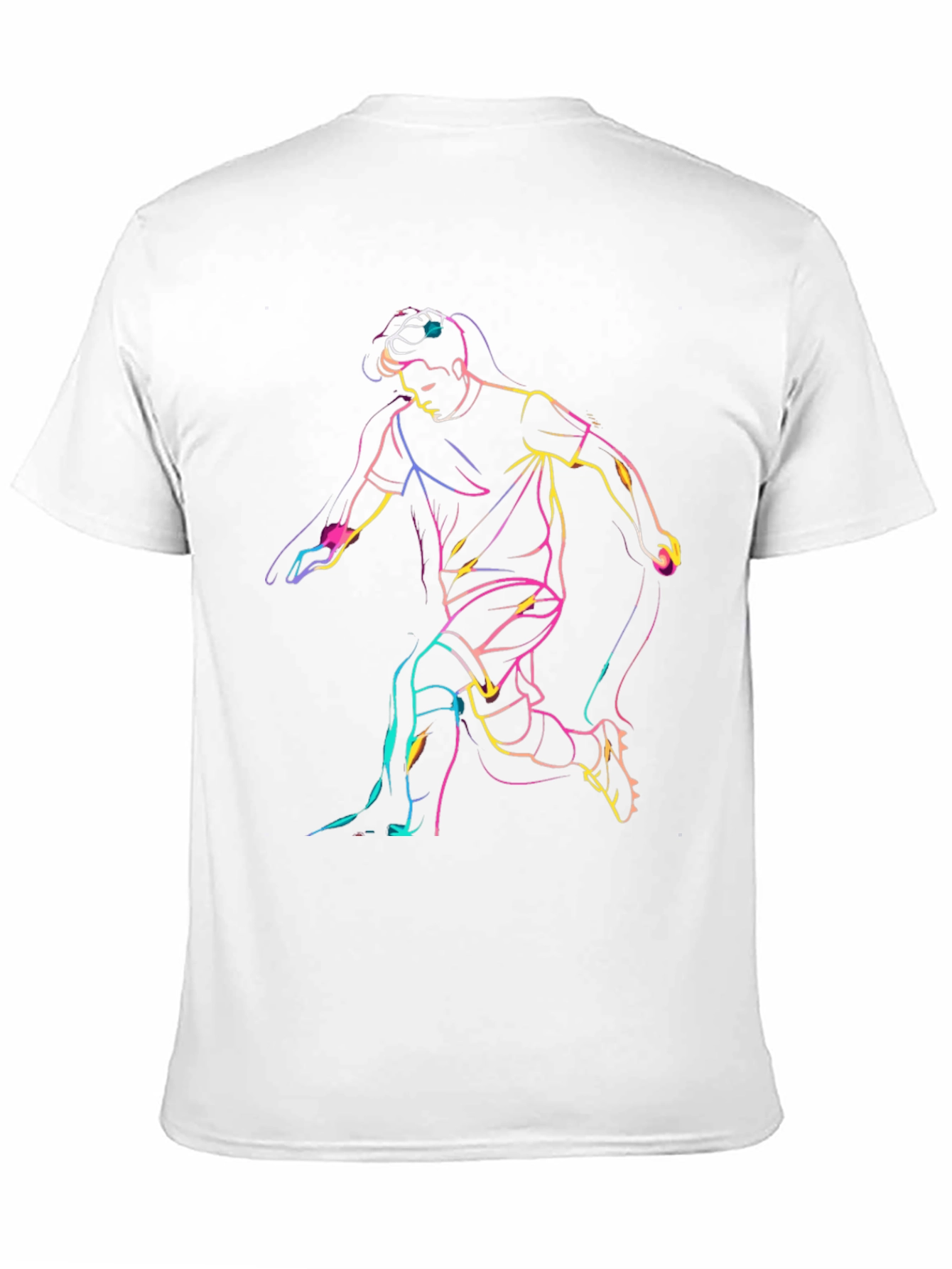 Neon Soccer Player Graphic T-Shirt - Black