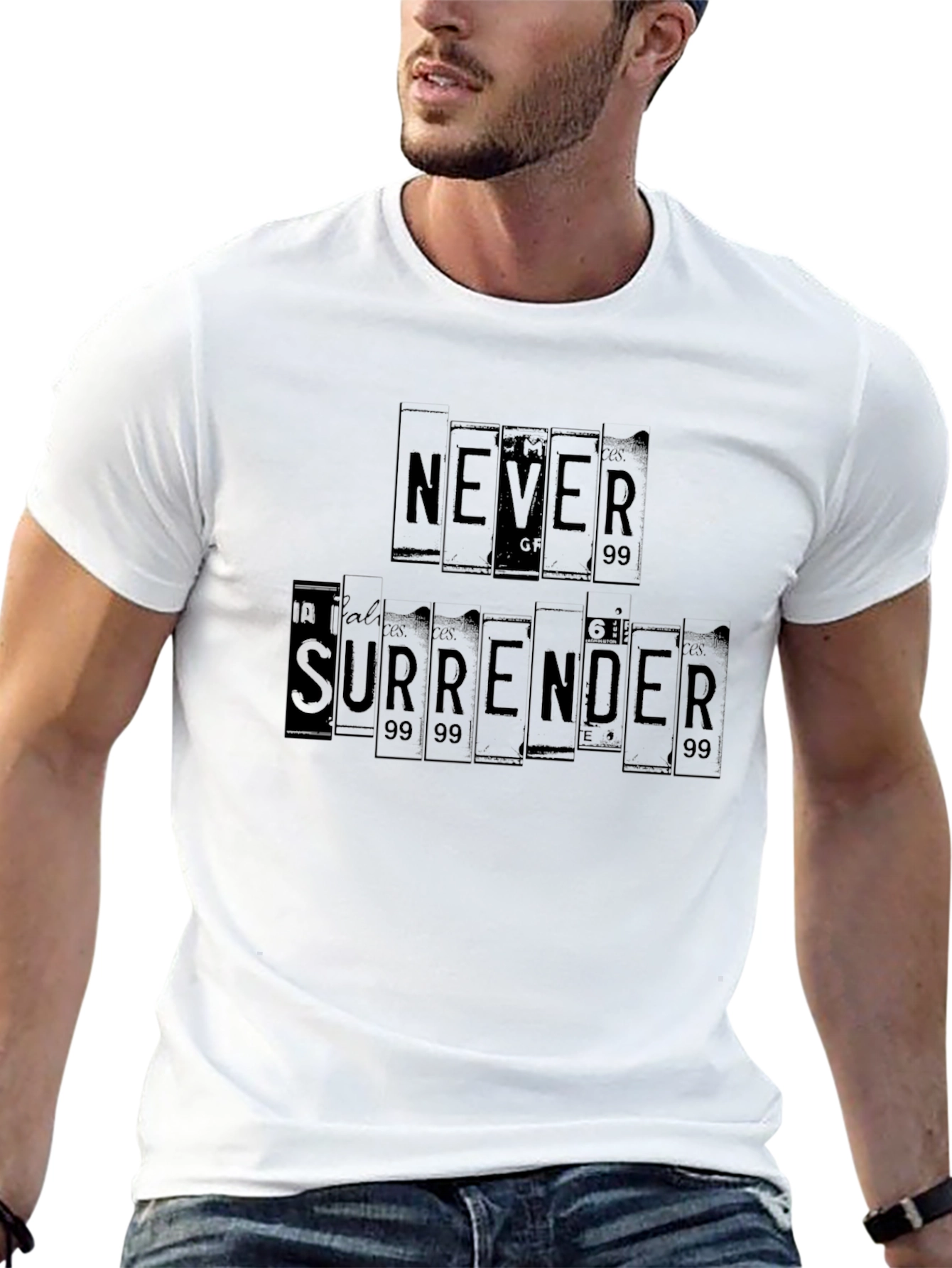 Never Surrender Graphic Tee - Black