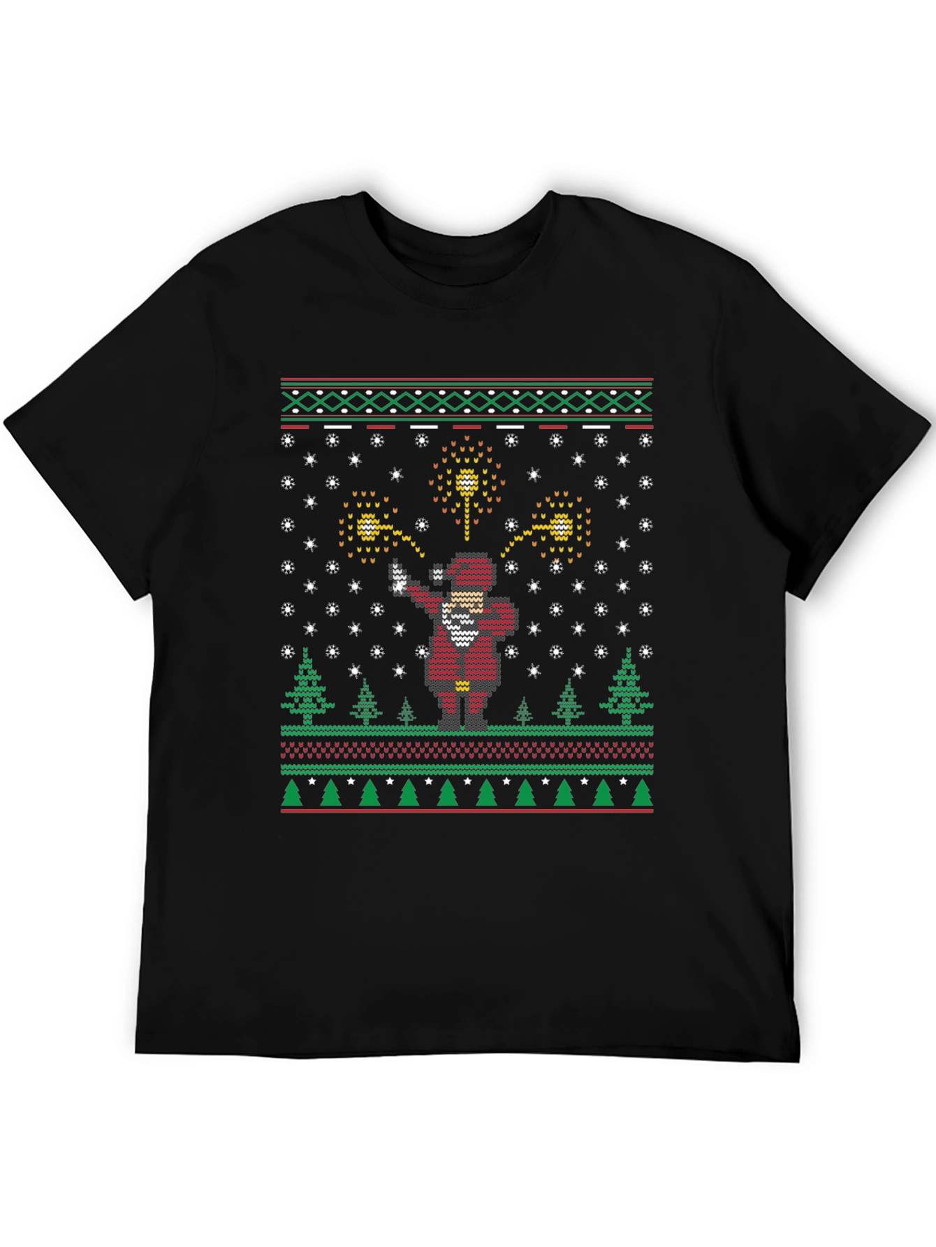 Festive Dabbing Santa Ugly Christmas Sweater T-Shirt