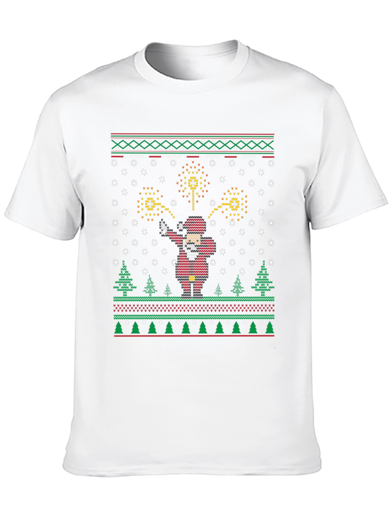 Festive Dabbing Santa Ugly Christmas Sweater T-Shirt