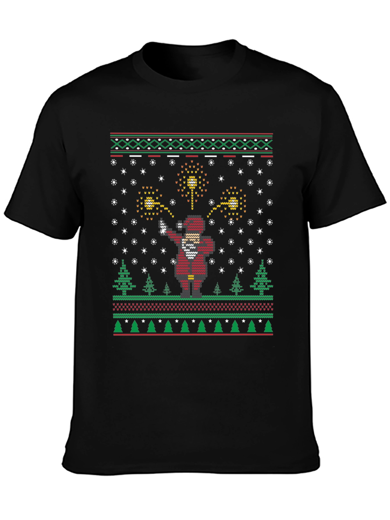 Festive Dabbing Santa Ugly Christmas Sweater T-Shirt