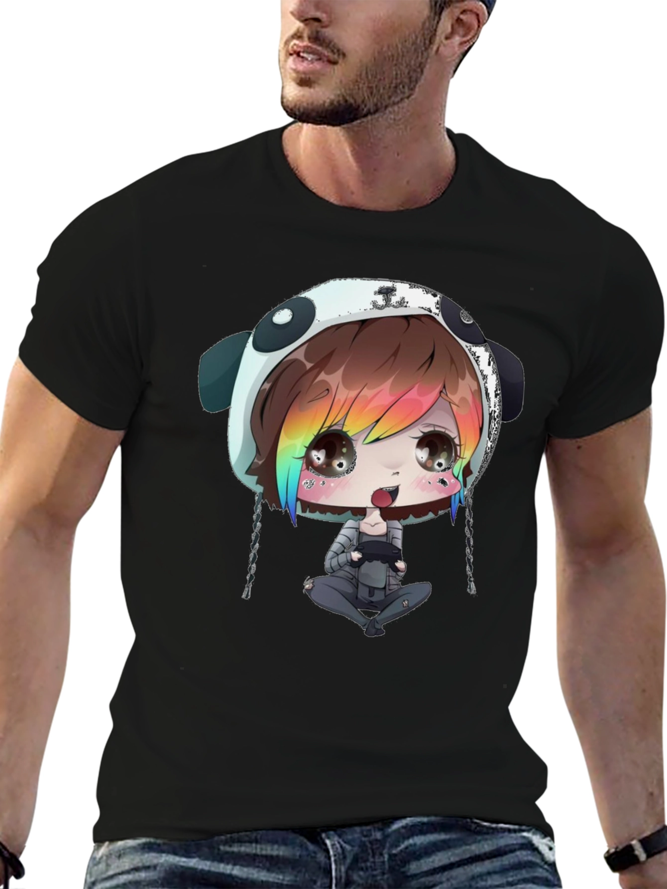 Anime Gamer Black T-Shirt