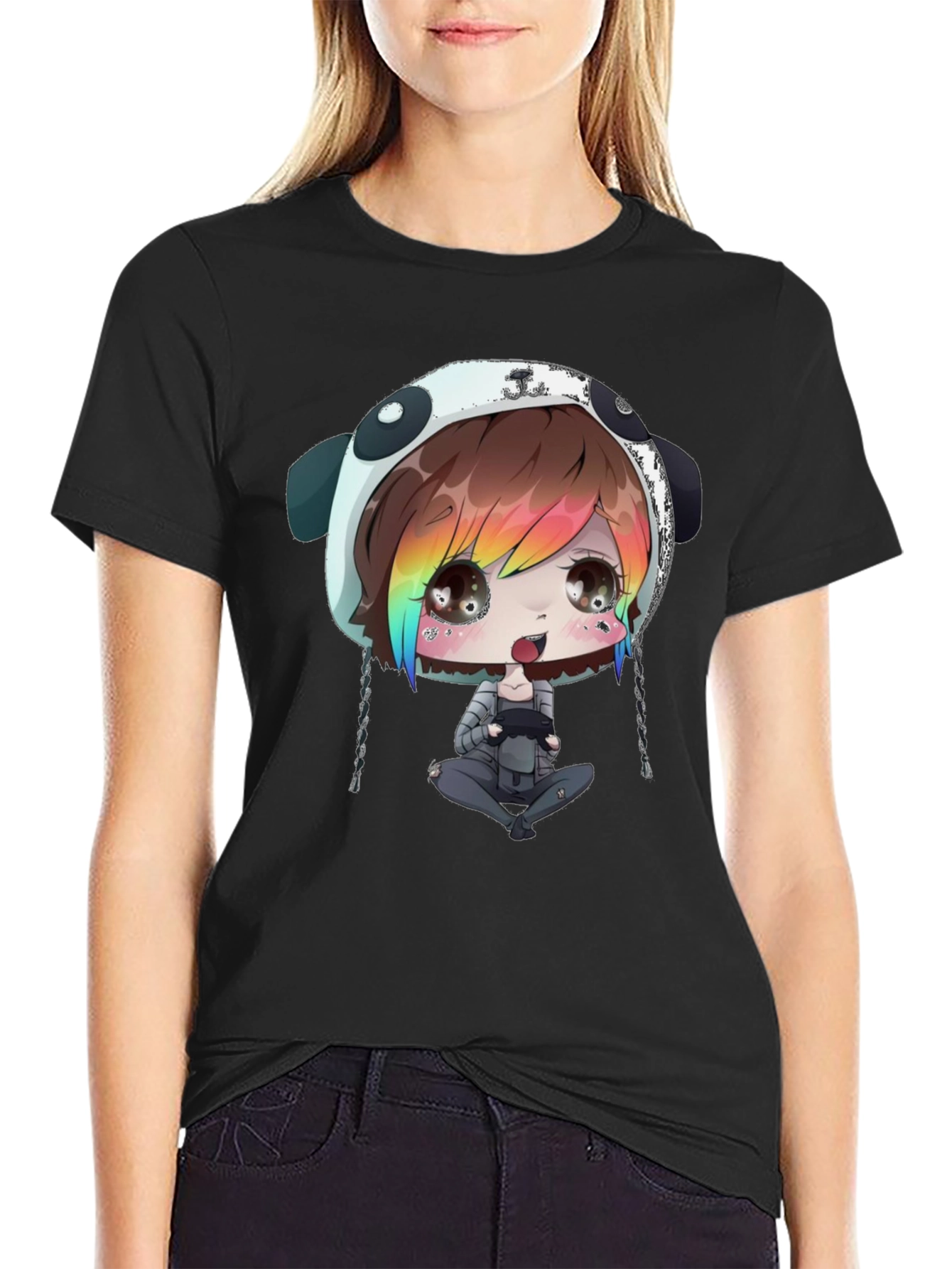 Anime Gamer Black T-Shirt