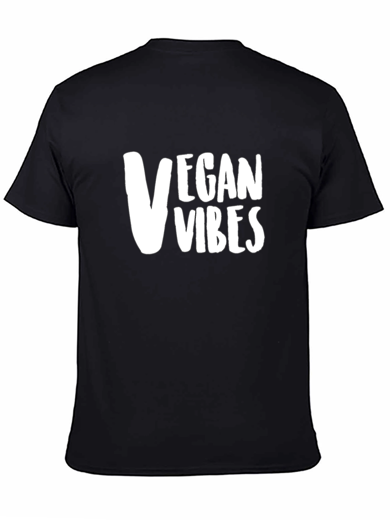 Vegan Vibes Graphic Tee - Black Cotton T-Shirt