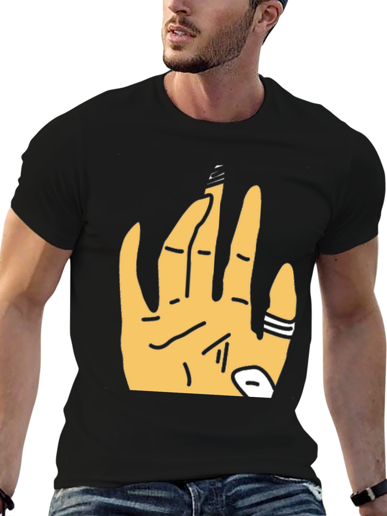 Graphic Tee - Hand Design Black T-Shirt