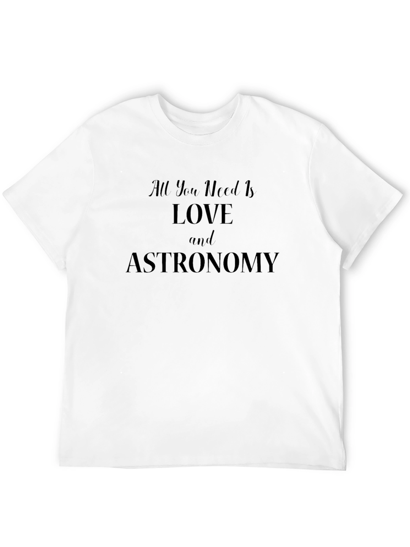 Astronomy Love T-Shirt - Black Crew Neck Tee
