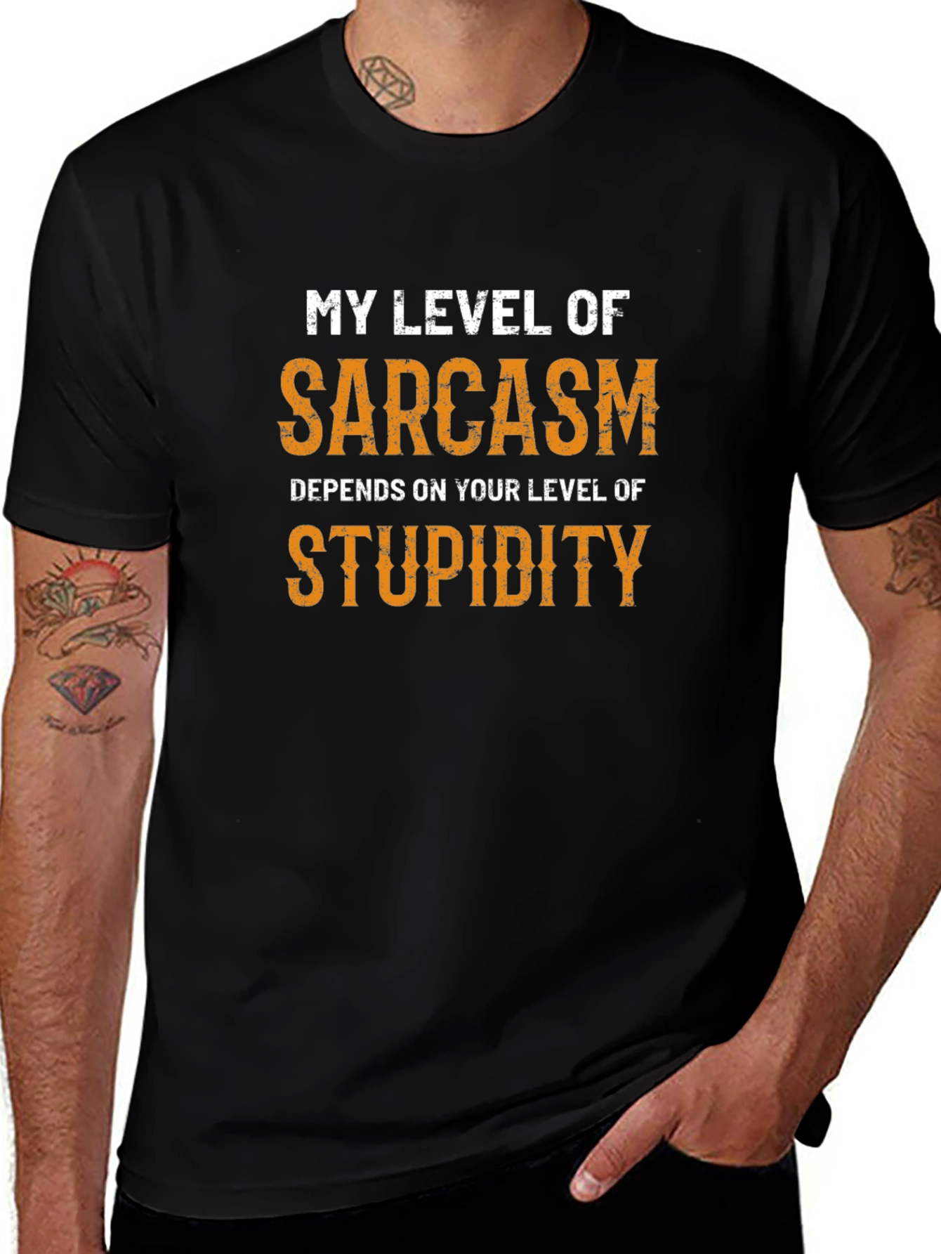 Sarcastic Humor Graphic Tee - Black Cotton Blend
