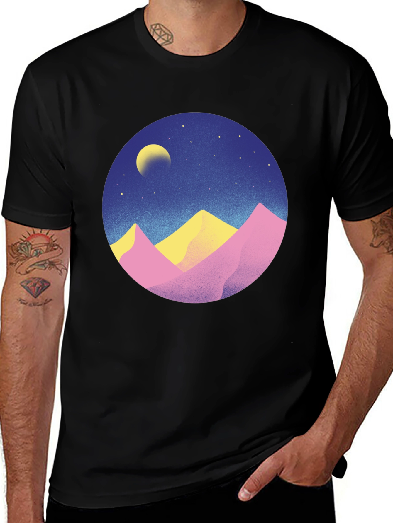 Mountains & Moon Graphic T-Shirt