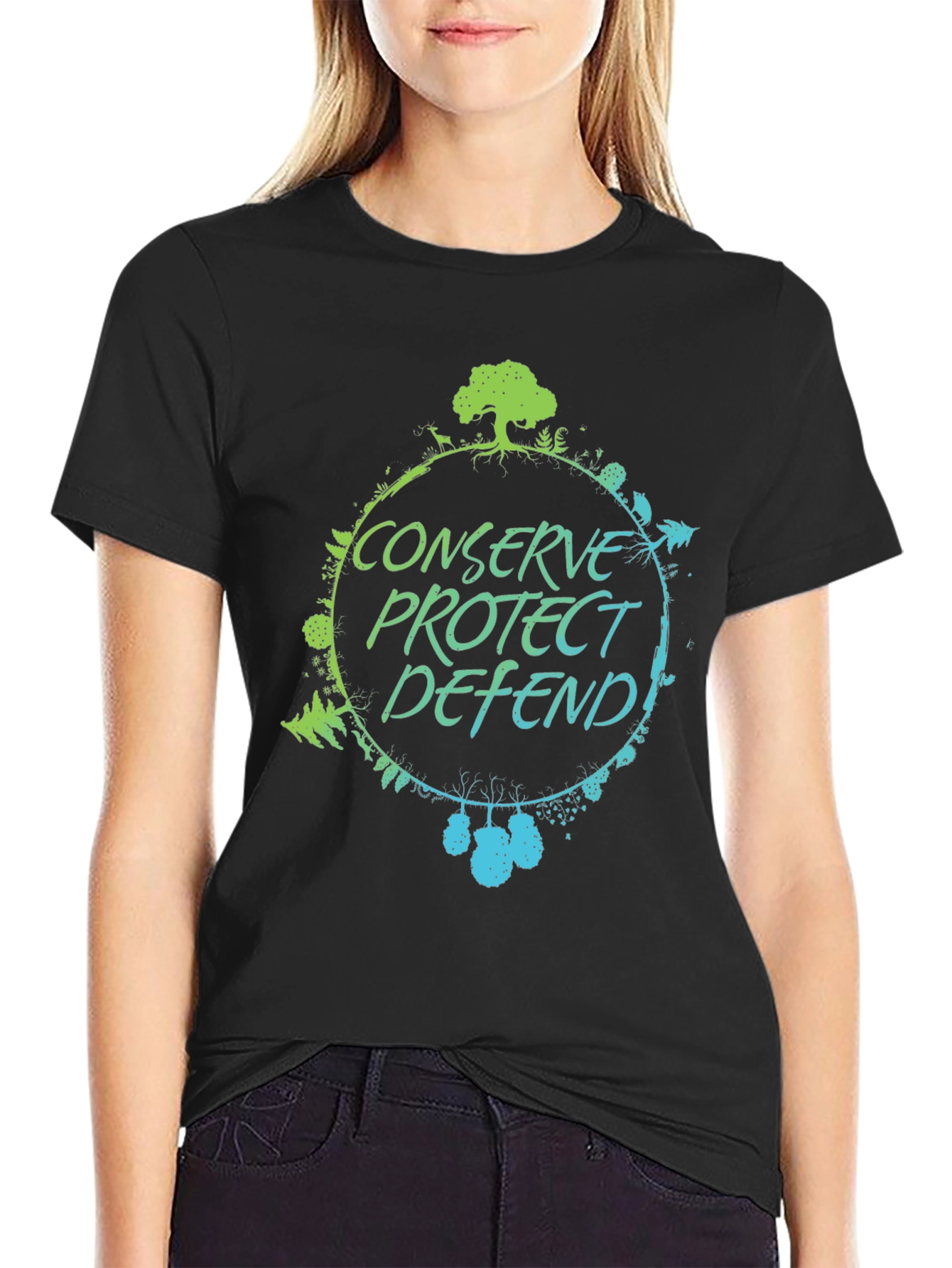 Conserve Protect Defend Graphic Tee - Black