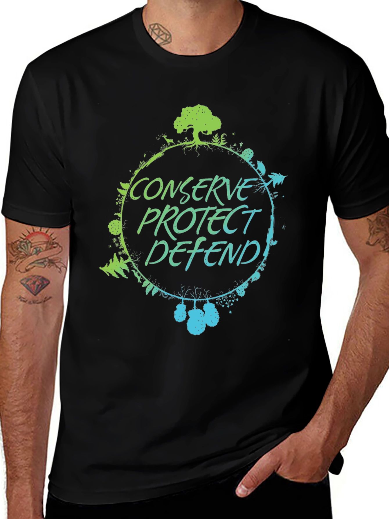 Conserve Protect Defend Graphic Tee - Black