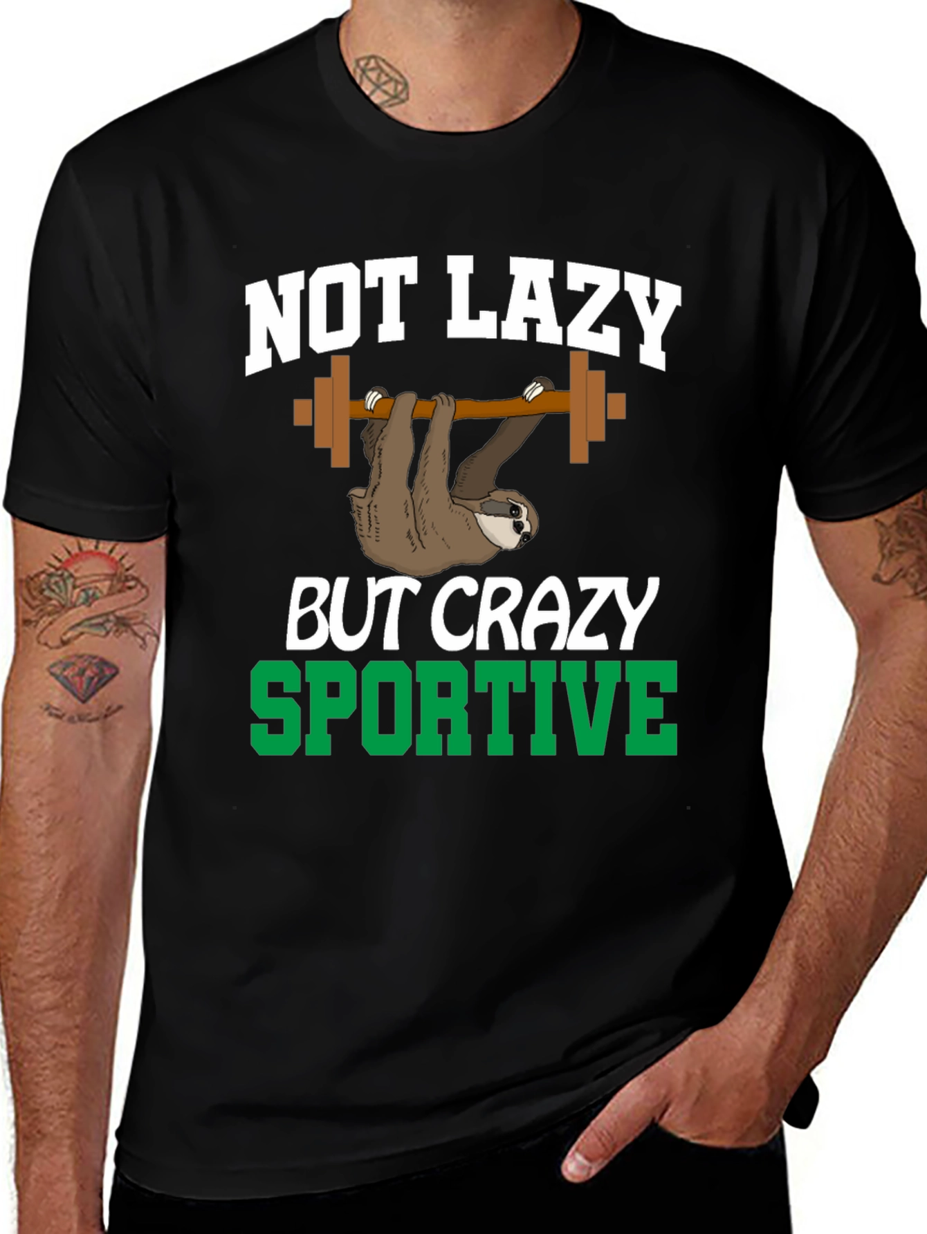 Not Lazy Sportive Sloth Graphic Tee
