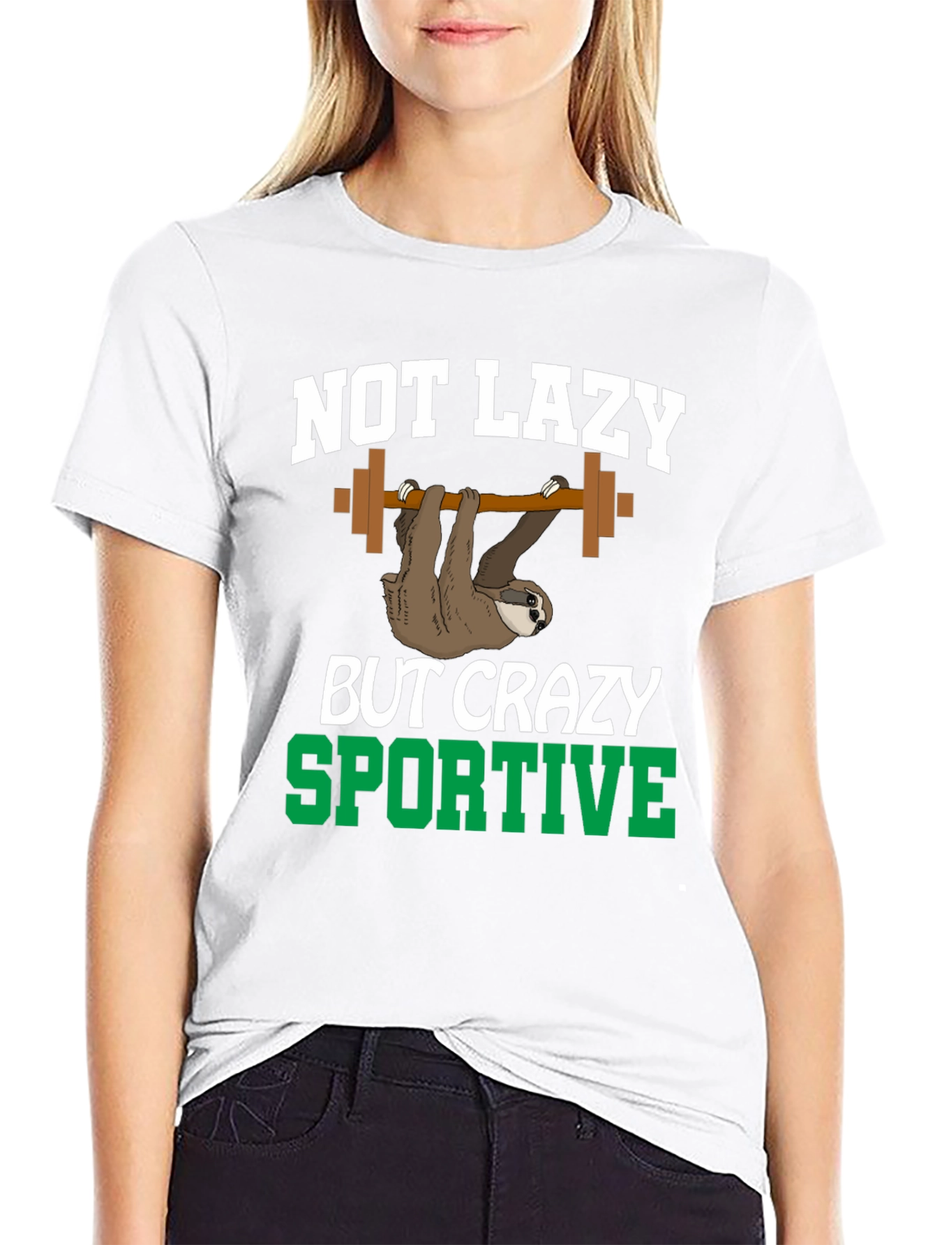 Not Lazy Sportive Sloth Graphic Tee