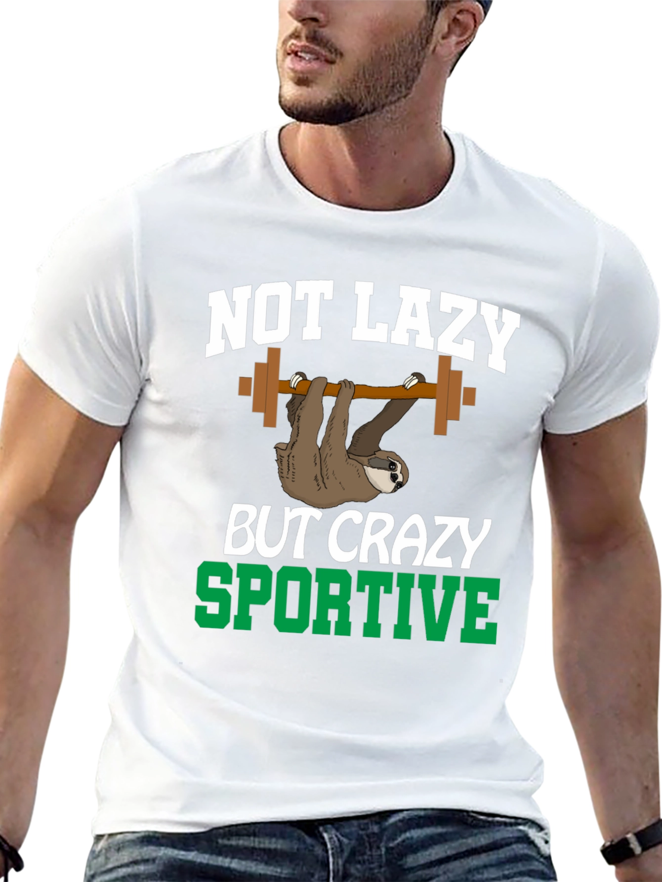 Not Lazy Sportive Sloth Graphic Tee