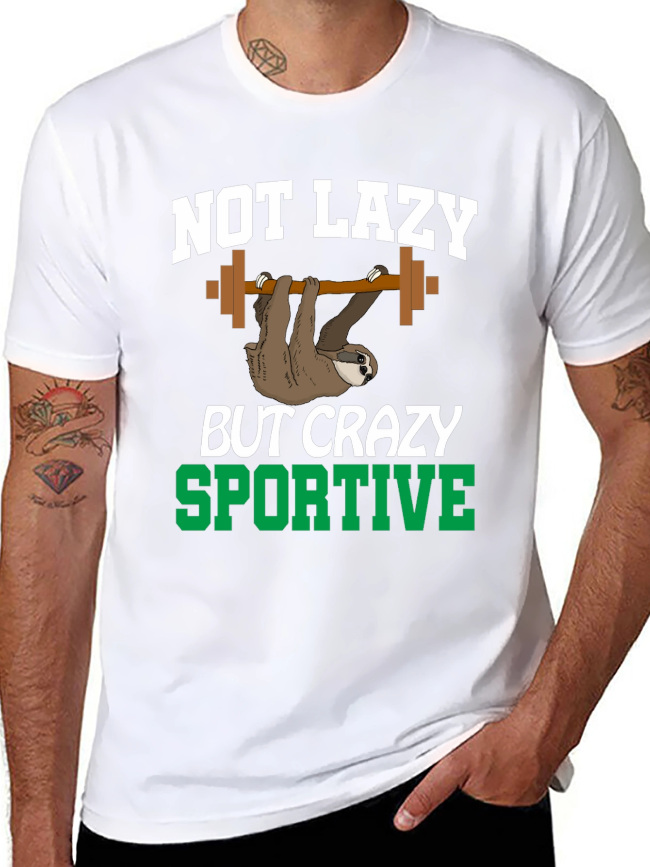 Not Lazy Sportive Sloth Graphic Tee
