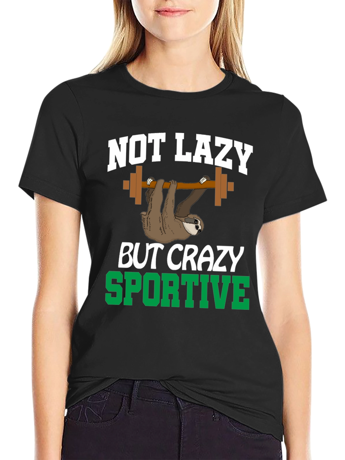 Not Lazy Sportive Sloth Graphic Tee