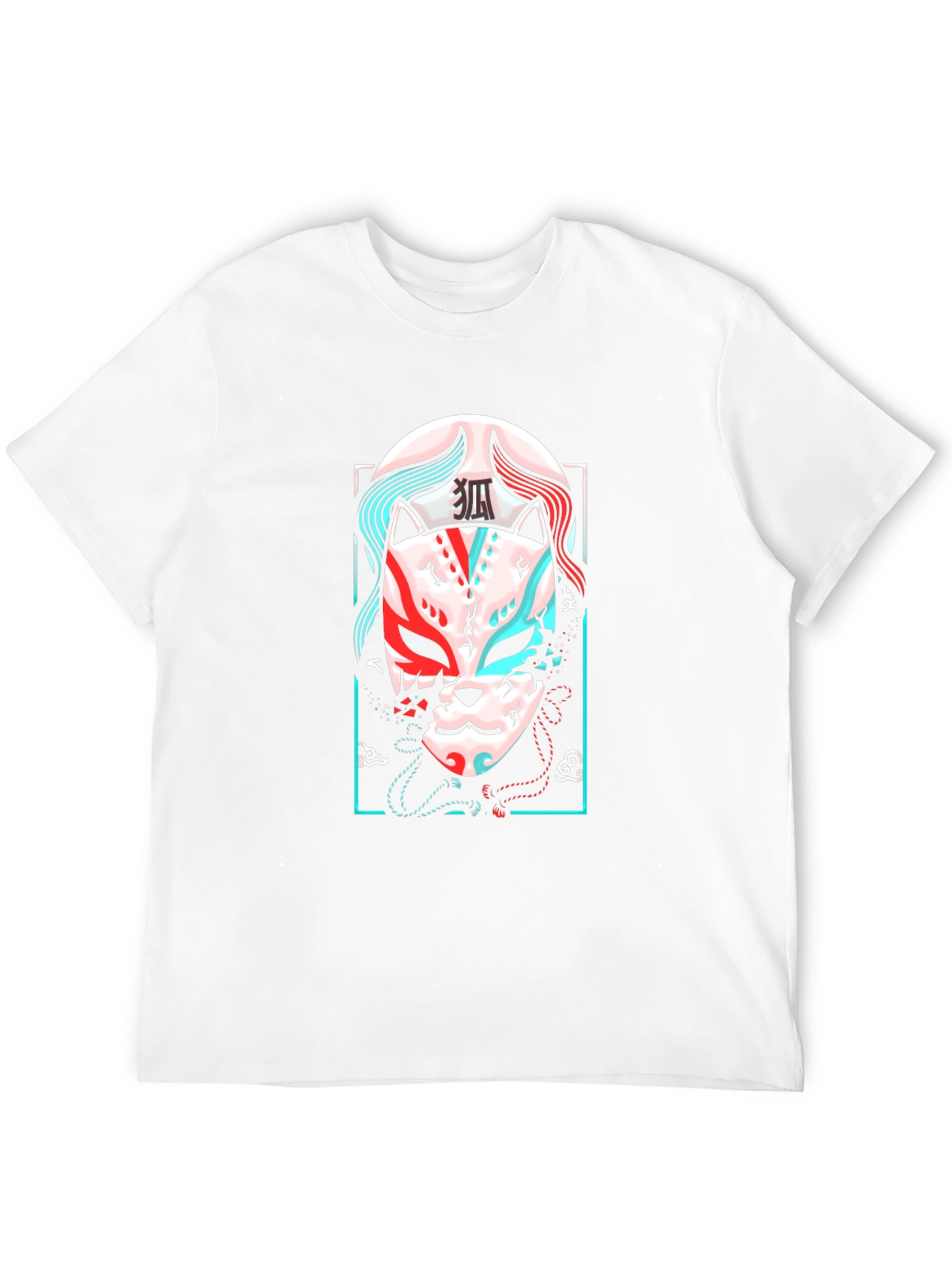 Japanese Kitsune Mask Graphic Tee - Urban Style