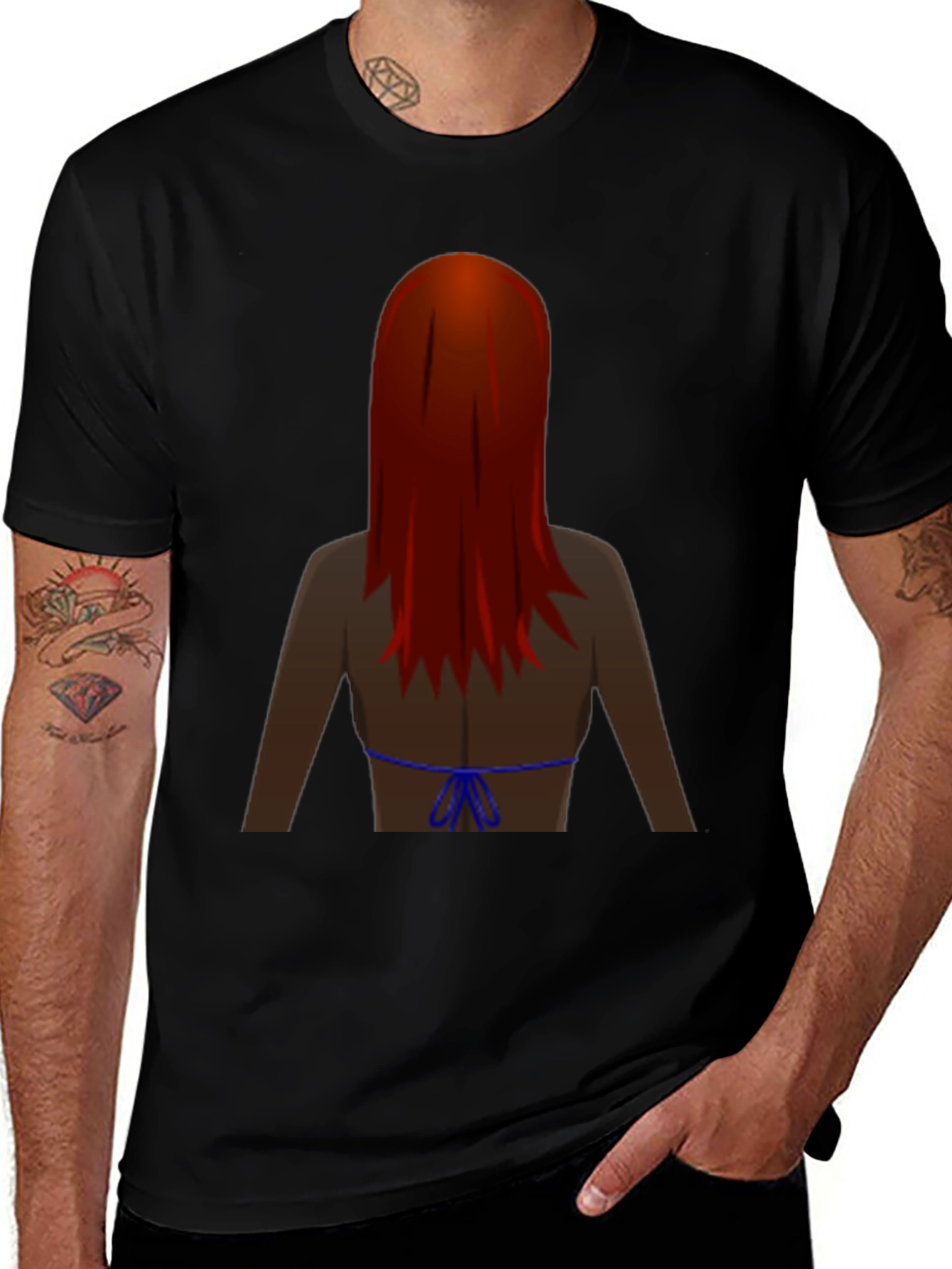 Novelty Graphic Tee - Woman with Red Hair