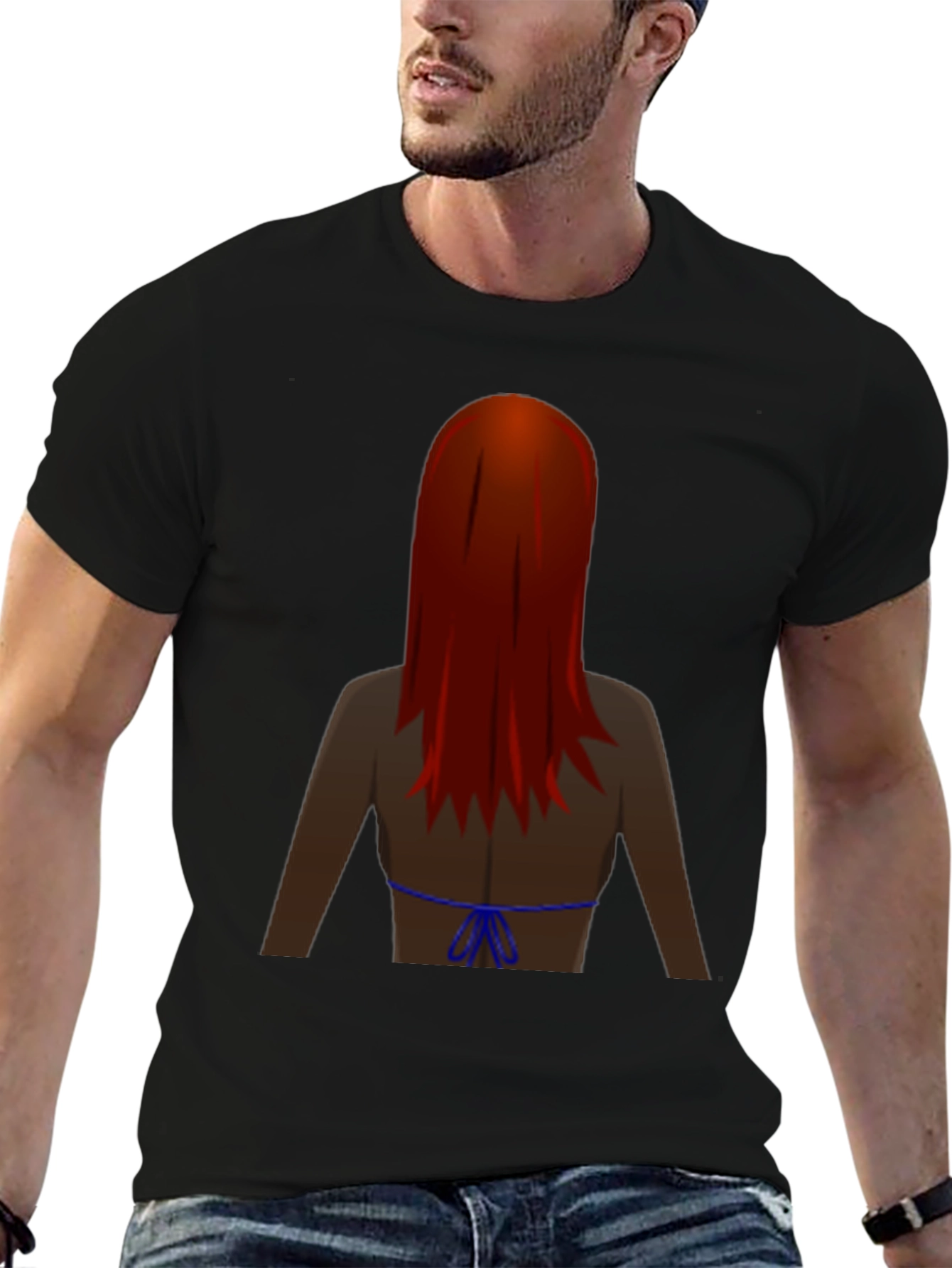 Novelty Graphic Tee - Woman with Red Hair