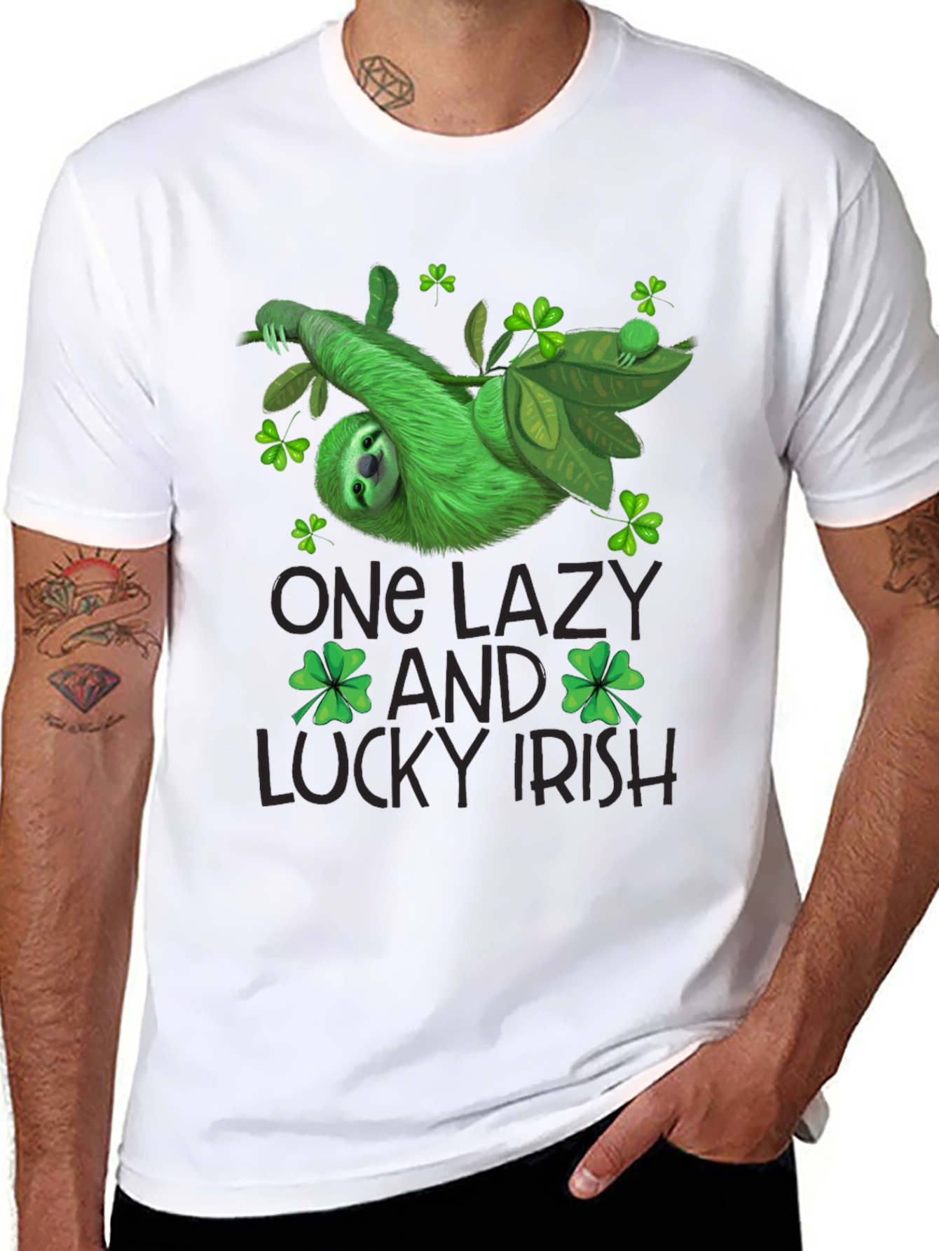 One Lazy Lucky Irish St. Patricks Day Sloth T-Shirt