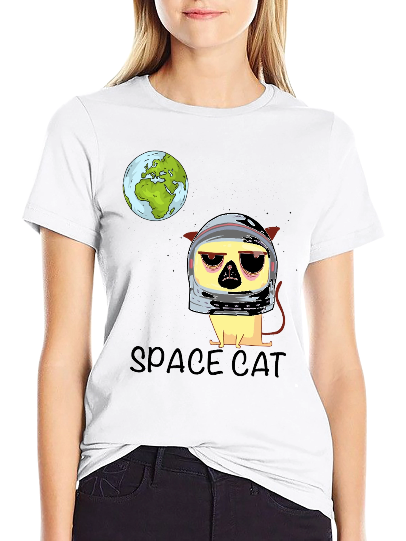 Space Cat Graphic T-Shirt - Astronaut Kitten Tee