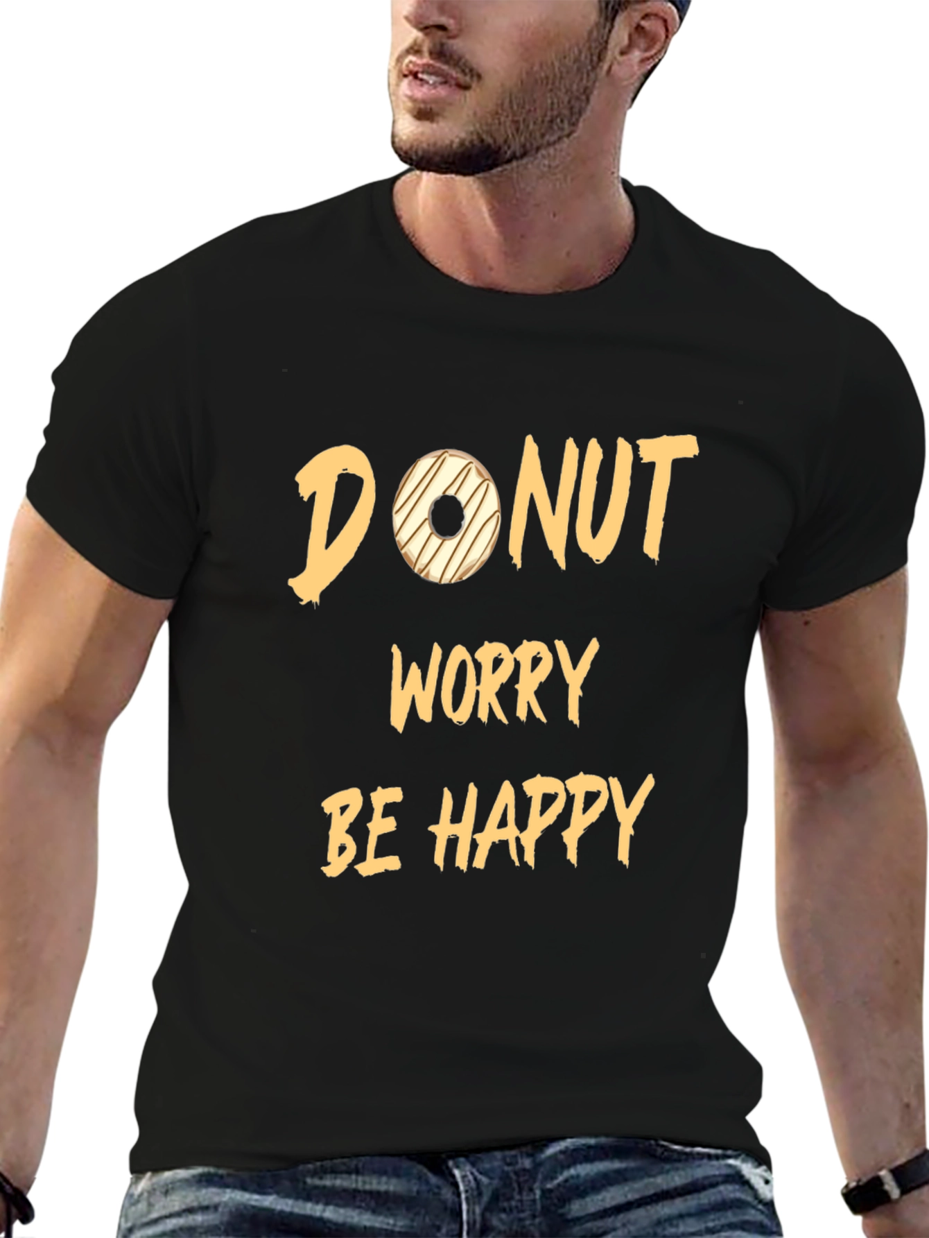 Donut Worry Graphic Tee - Funny Casual T-Shirt