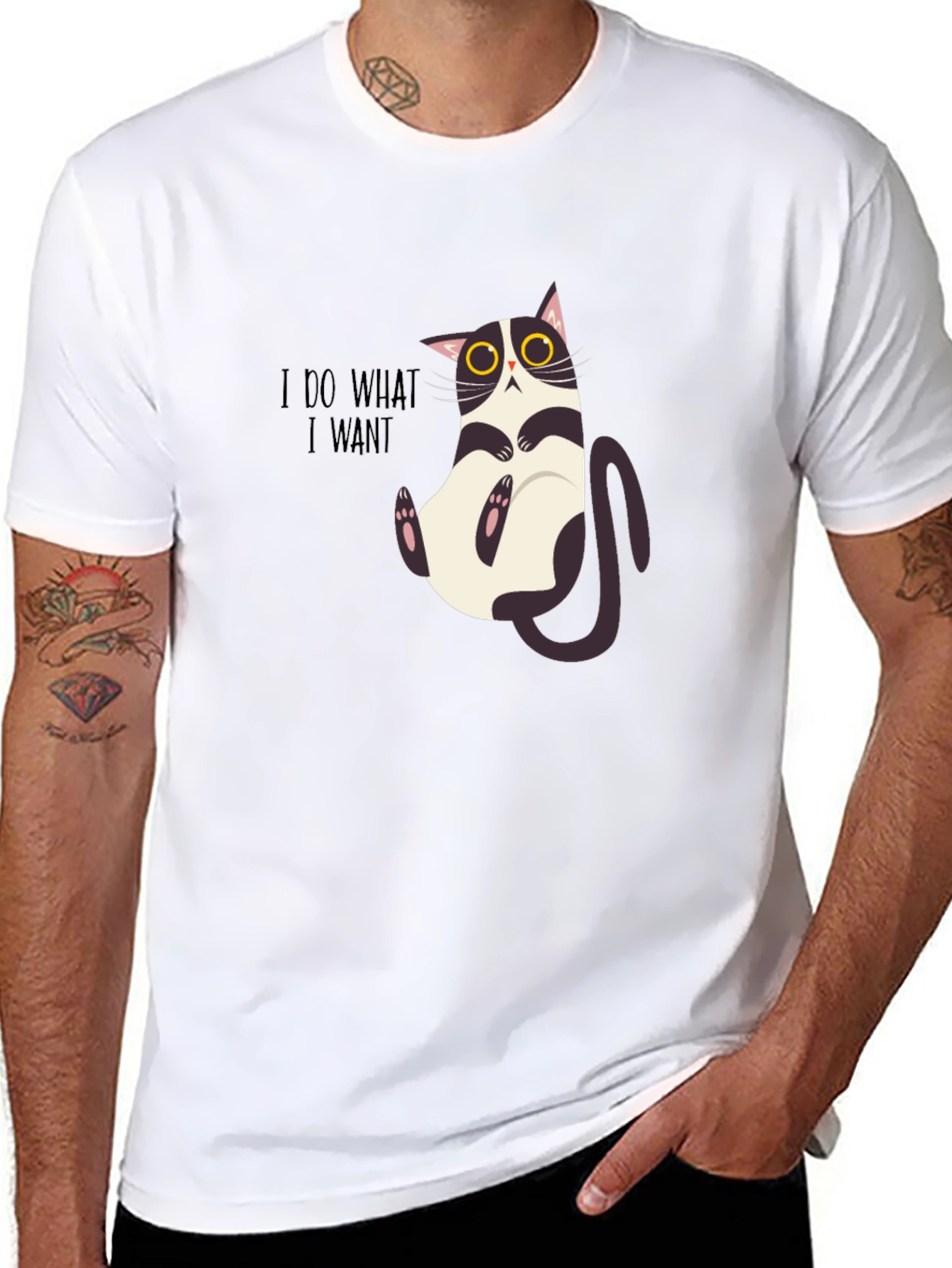 I Do What I Want Funny Cat Graphic Tee