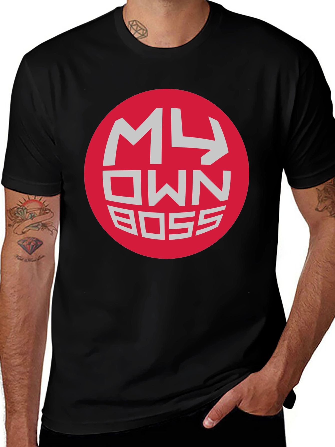 My Own Boss Graphic Tee - Black Crew Neck