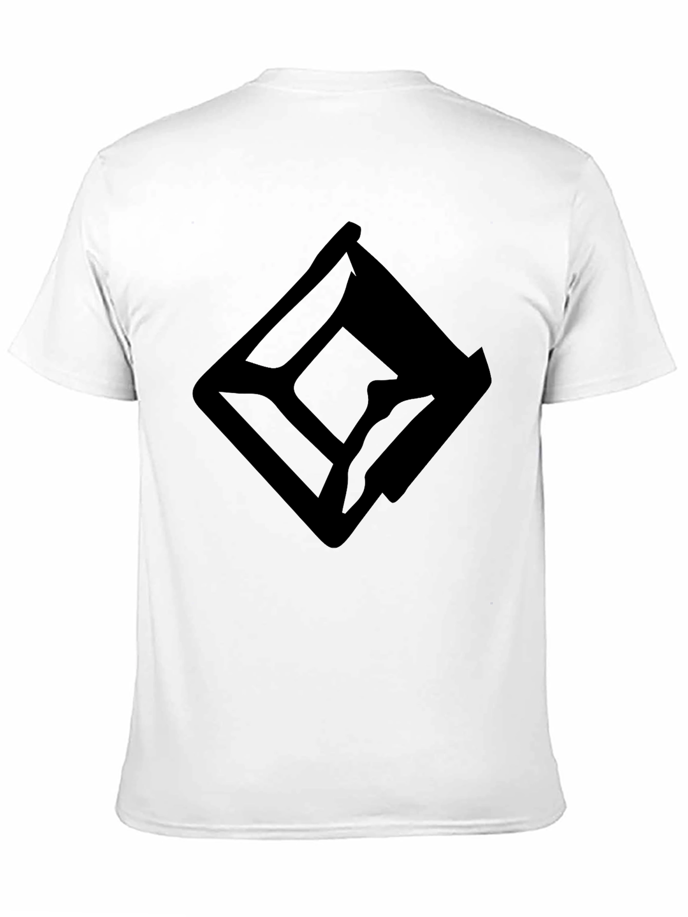 Black Graphic Tee - Abstract Diamond Design