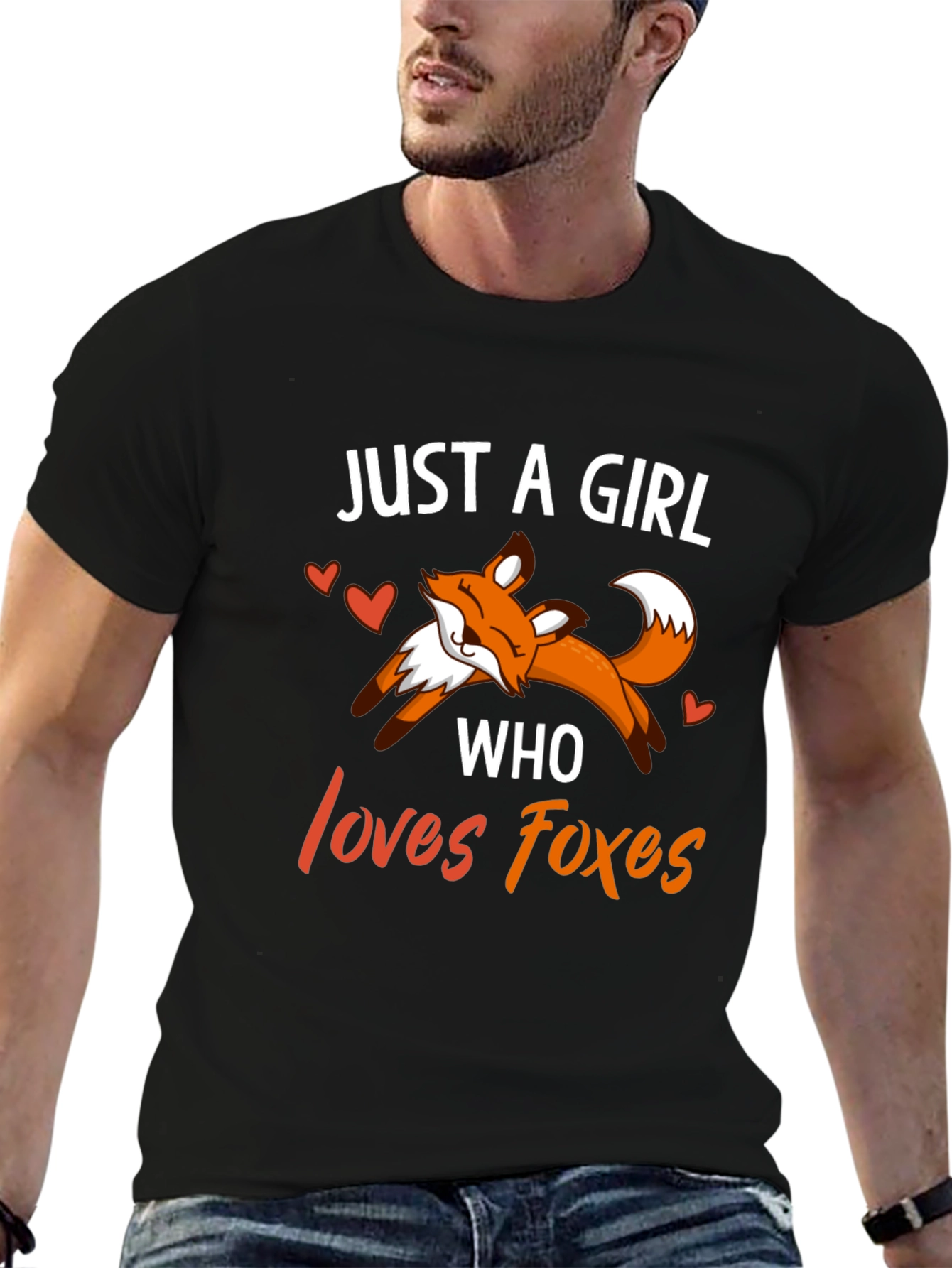 Just A Girl Who Loves Foxes Graphic Tee Shirt