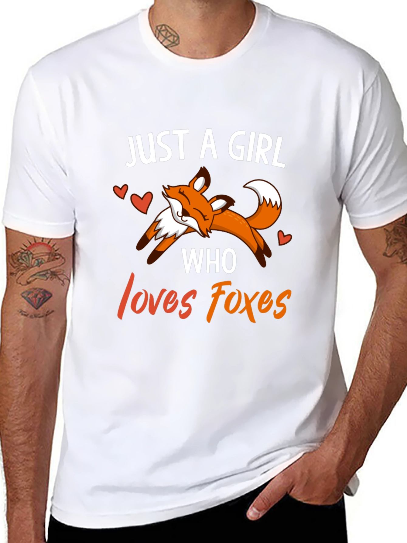 Just A Girl Who Loves Foxes Graphic Tee Shirt