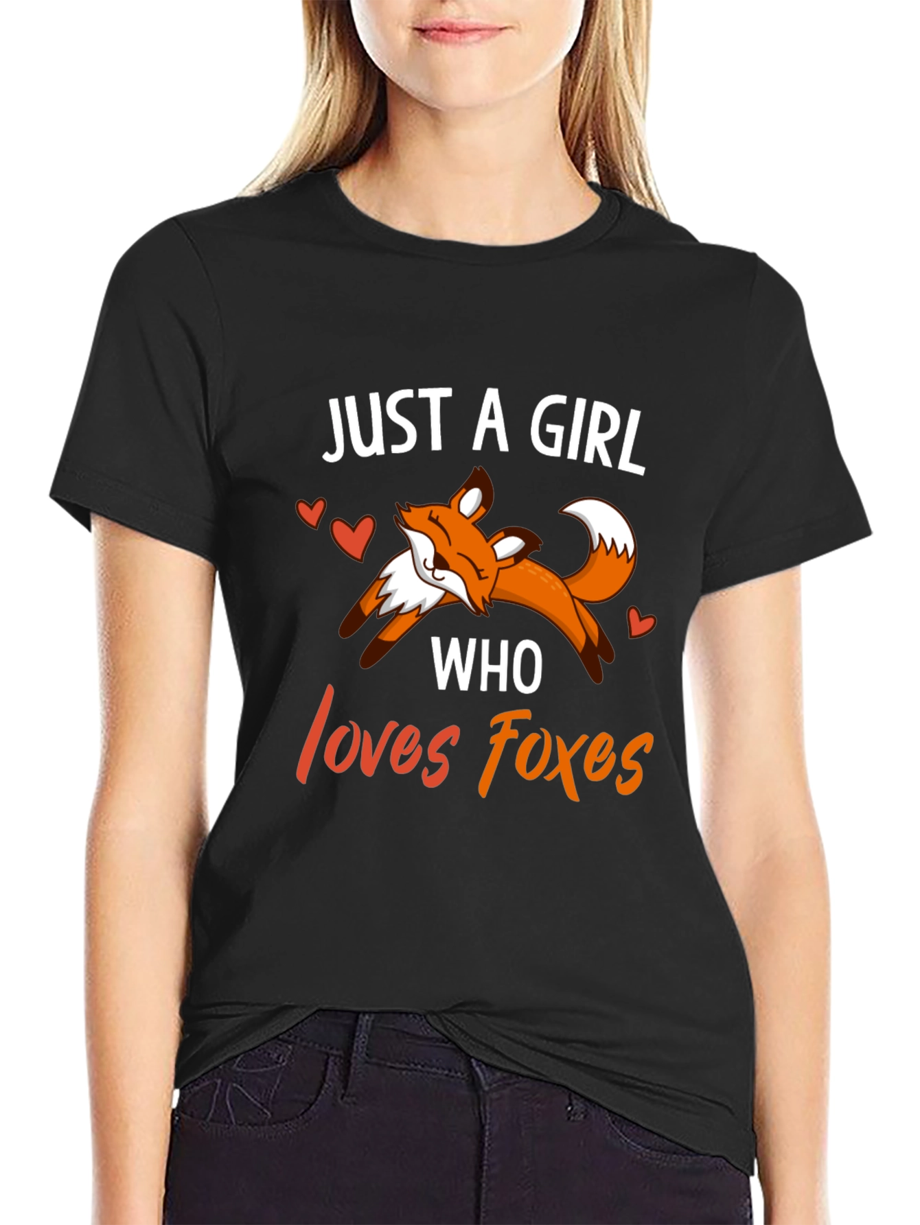 Just A Girl Who Loves Foxes Graphic Tee Shirt