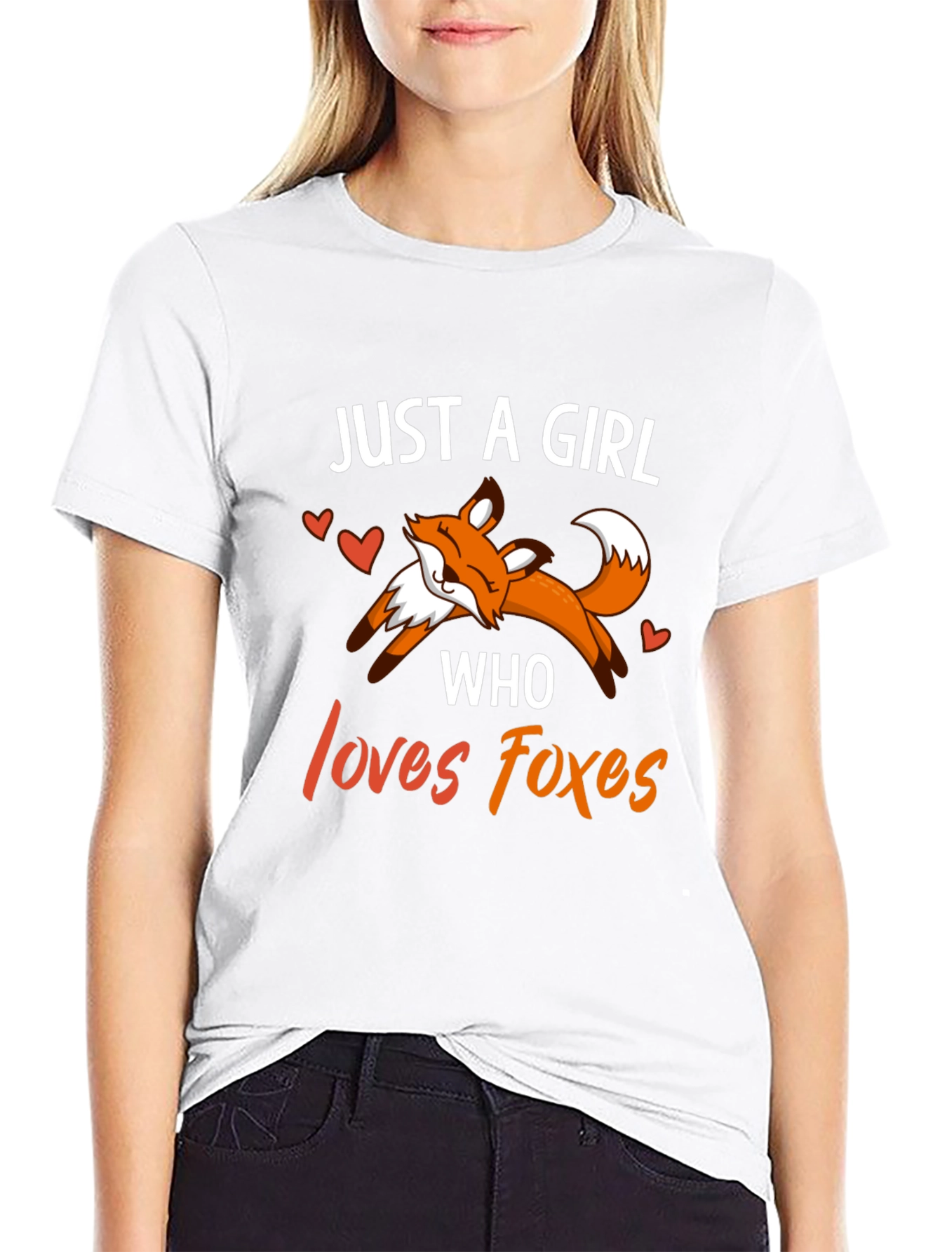 Just A Girl Who Loves Foxes Graphic Tee Shirt