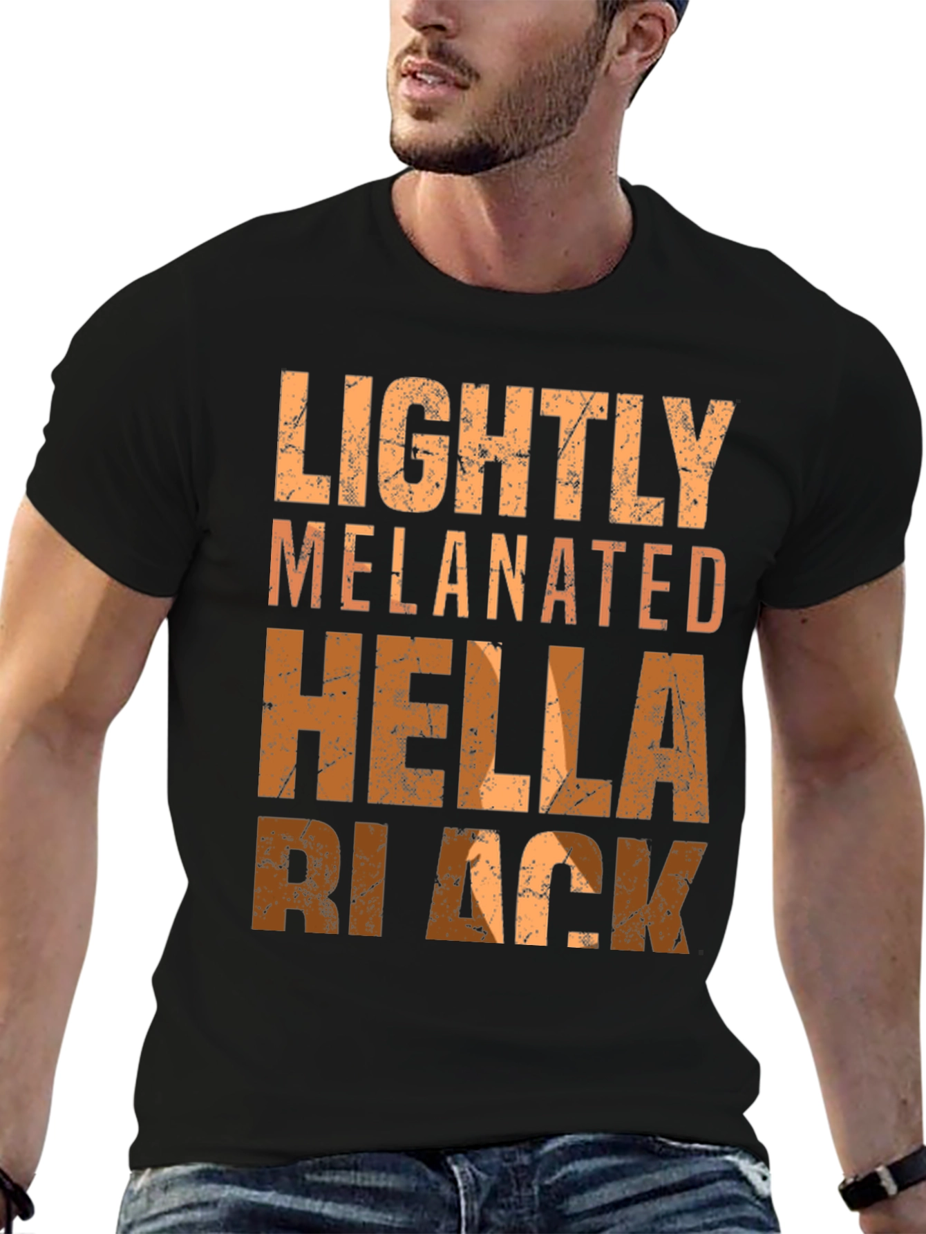 Lightly Melanated Hella Black Graphic Tee