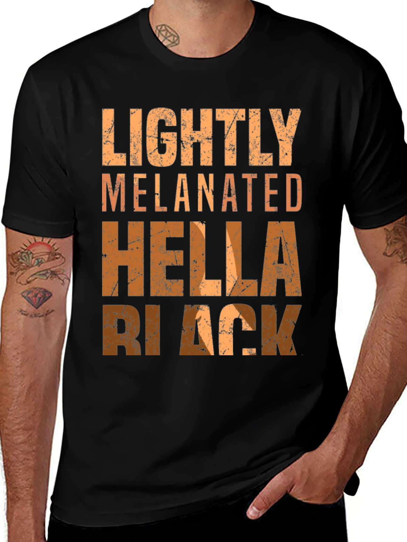 Lightly Melanated Hella Black Graphic Tee