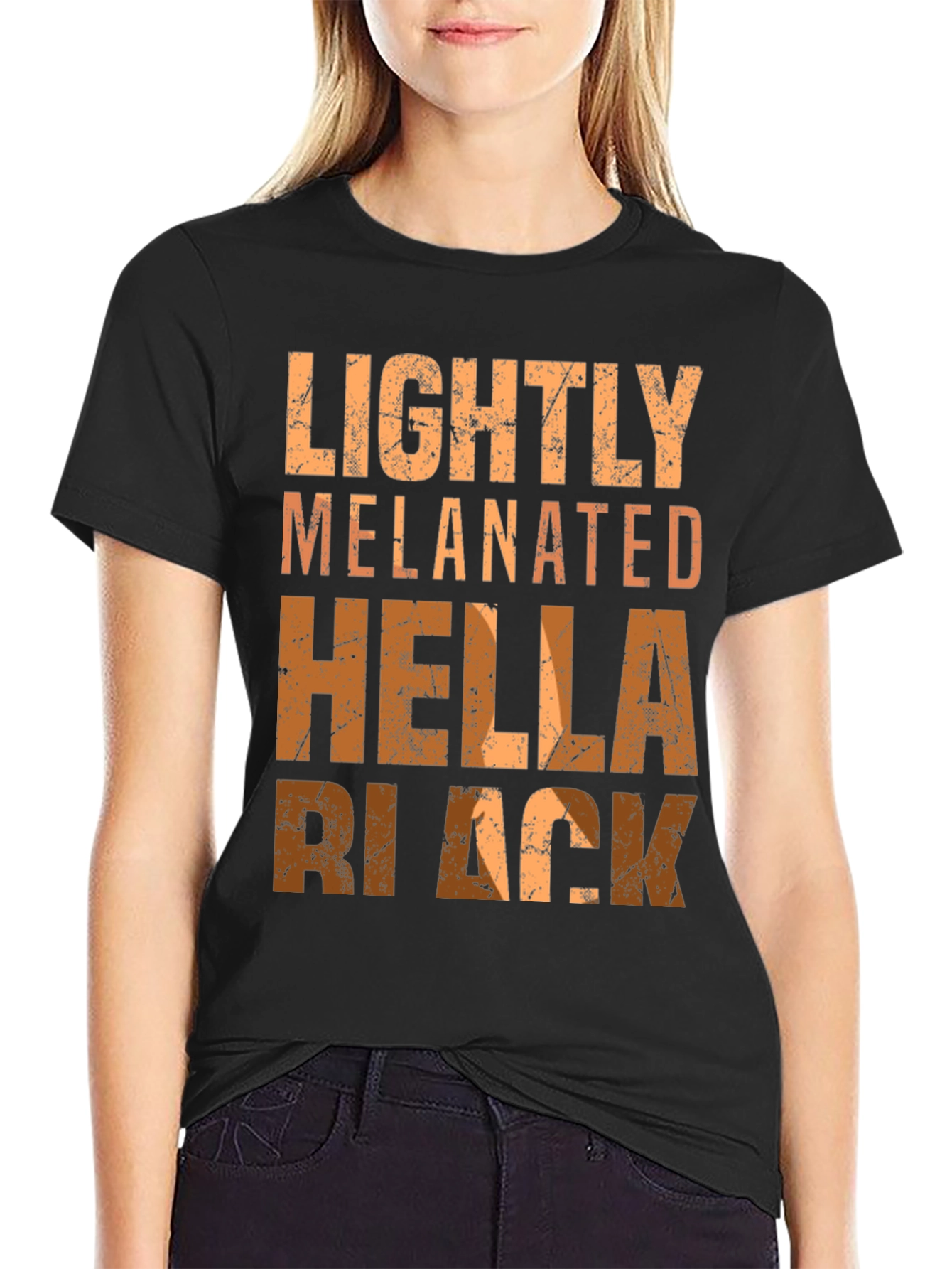Lightly Melanated Hella Black Graphic Tee