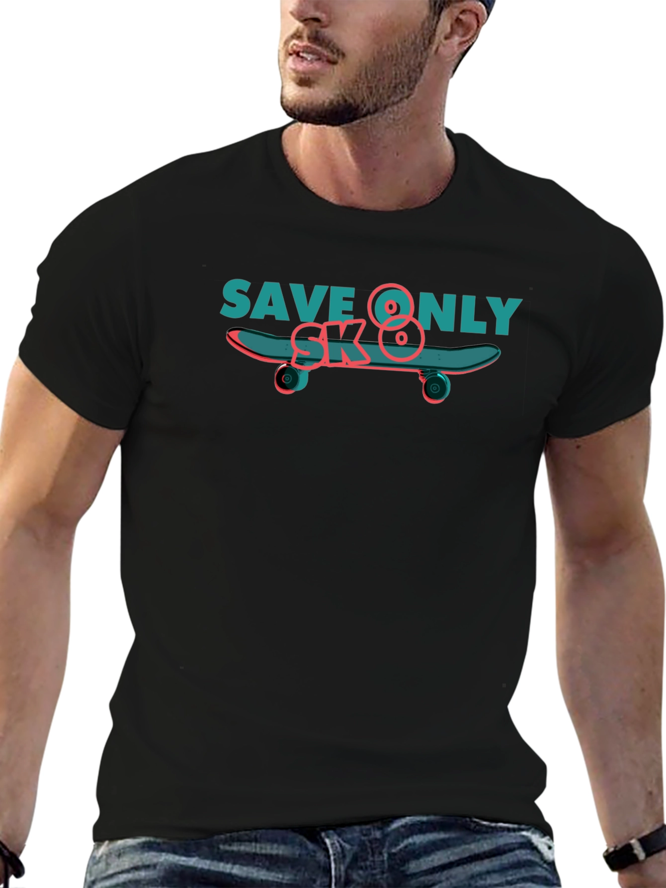 Save Only SK8 T-Shirt - Black Cotton Tee