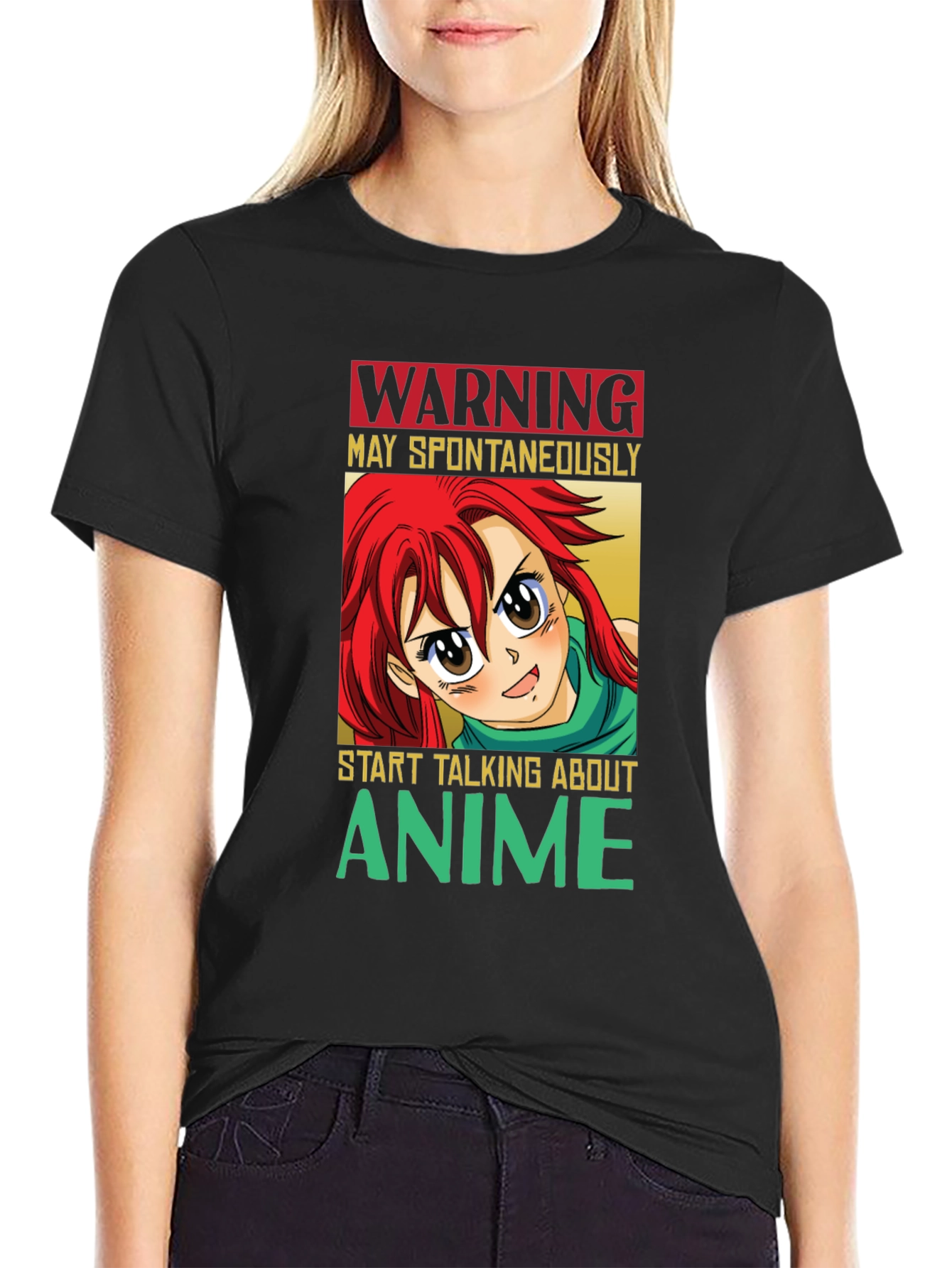 Warning Anime T-Shirt: Spontaneously Talks Anime!
