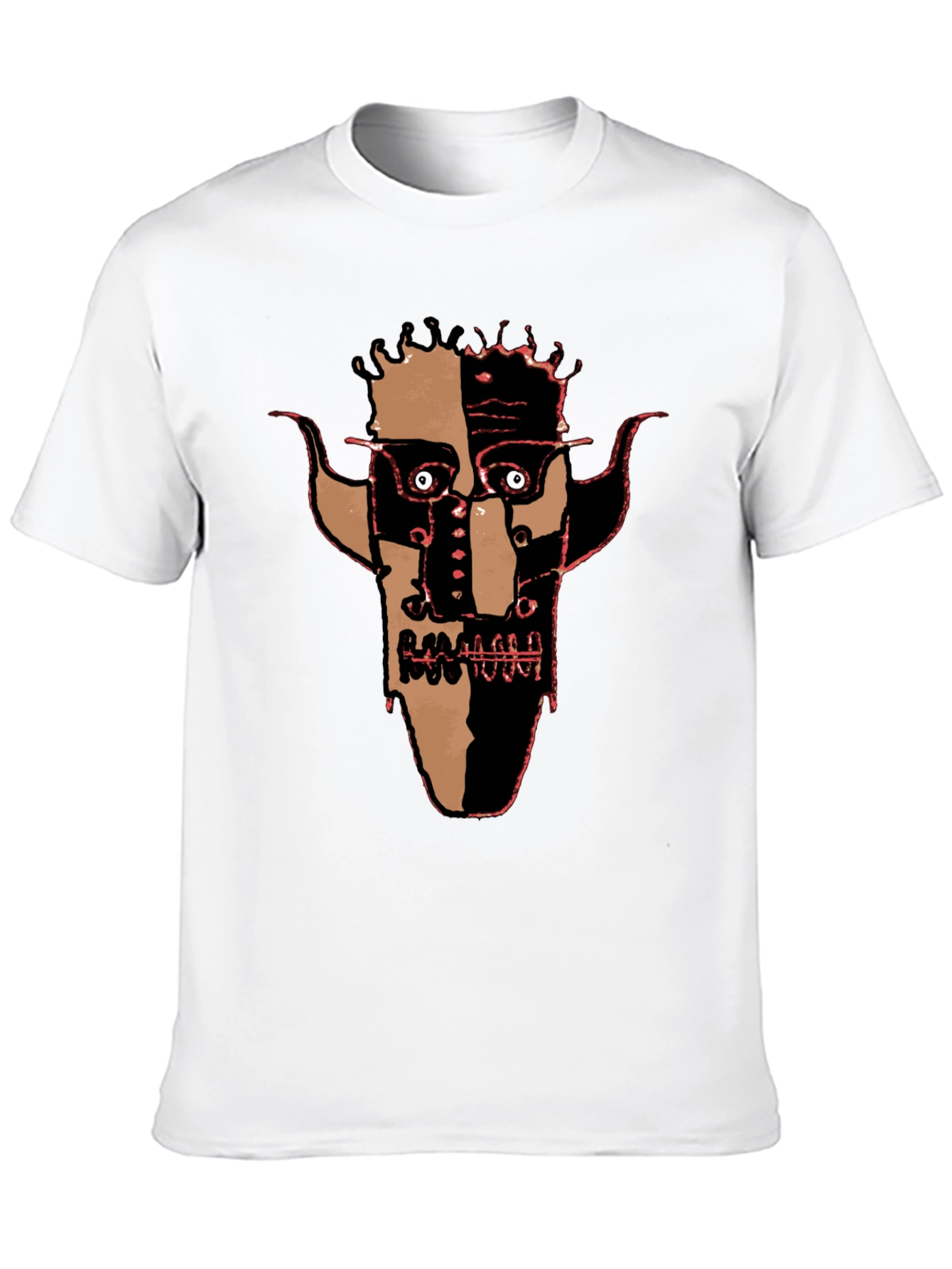 Abstract Face Graphic Black Tee