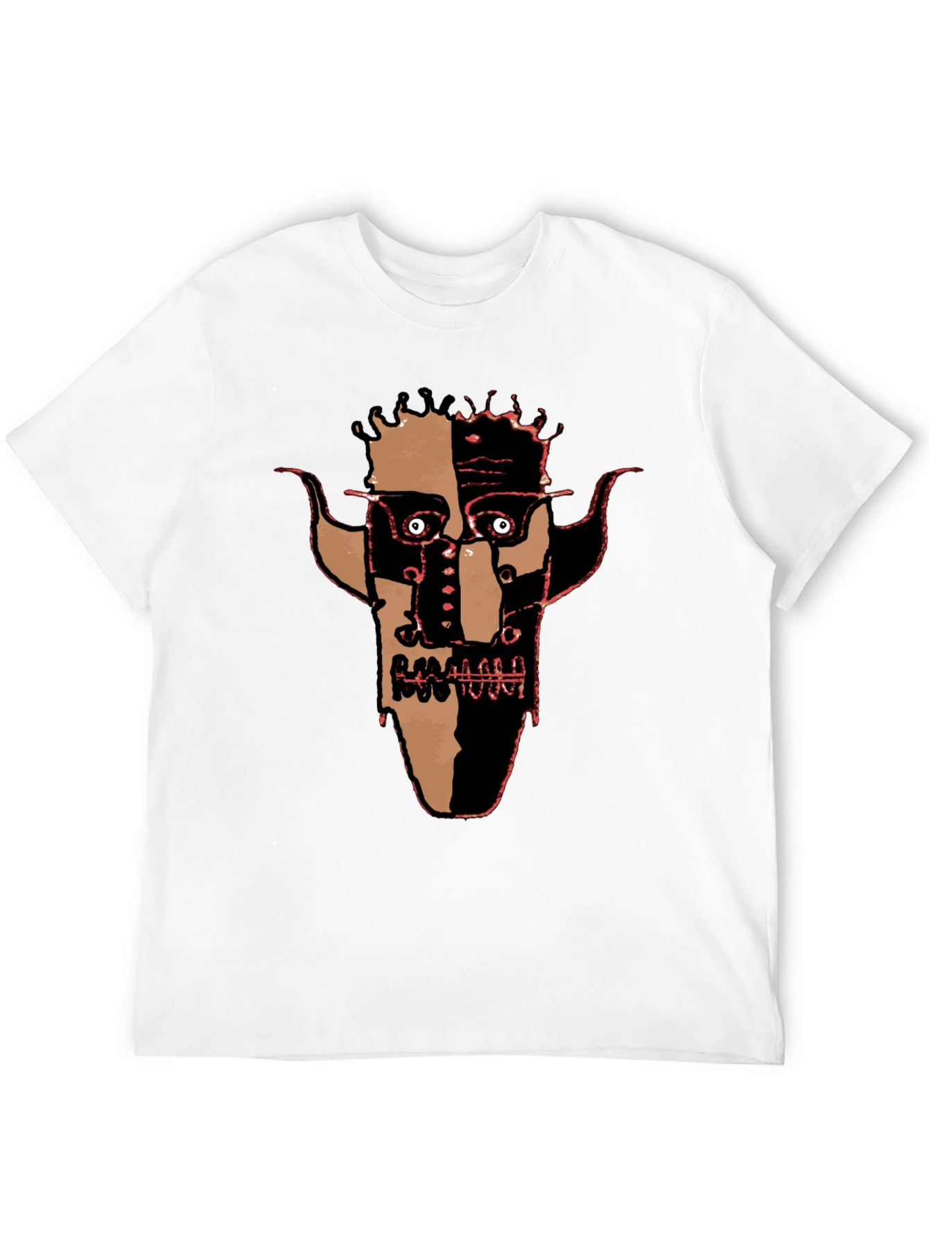 Abstract Face Graphic Black Tee
